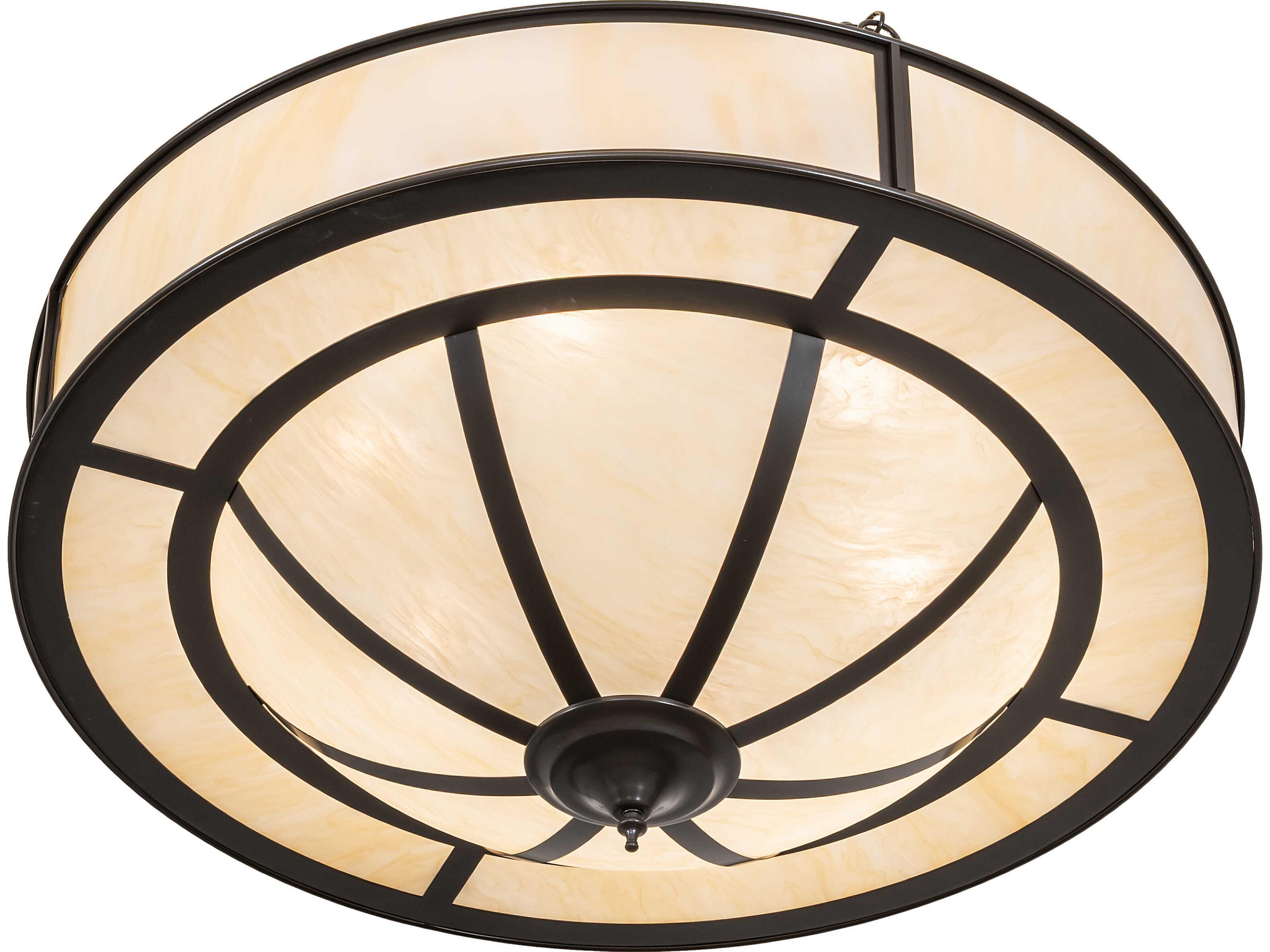 Meyda Toulouse 6-Light Sahara Taupe Idalight Bronze Geometric Pendant