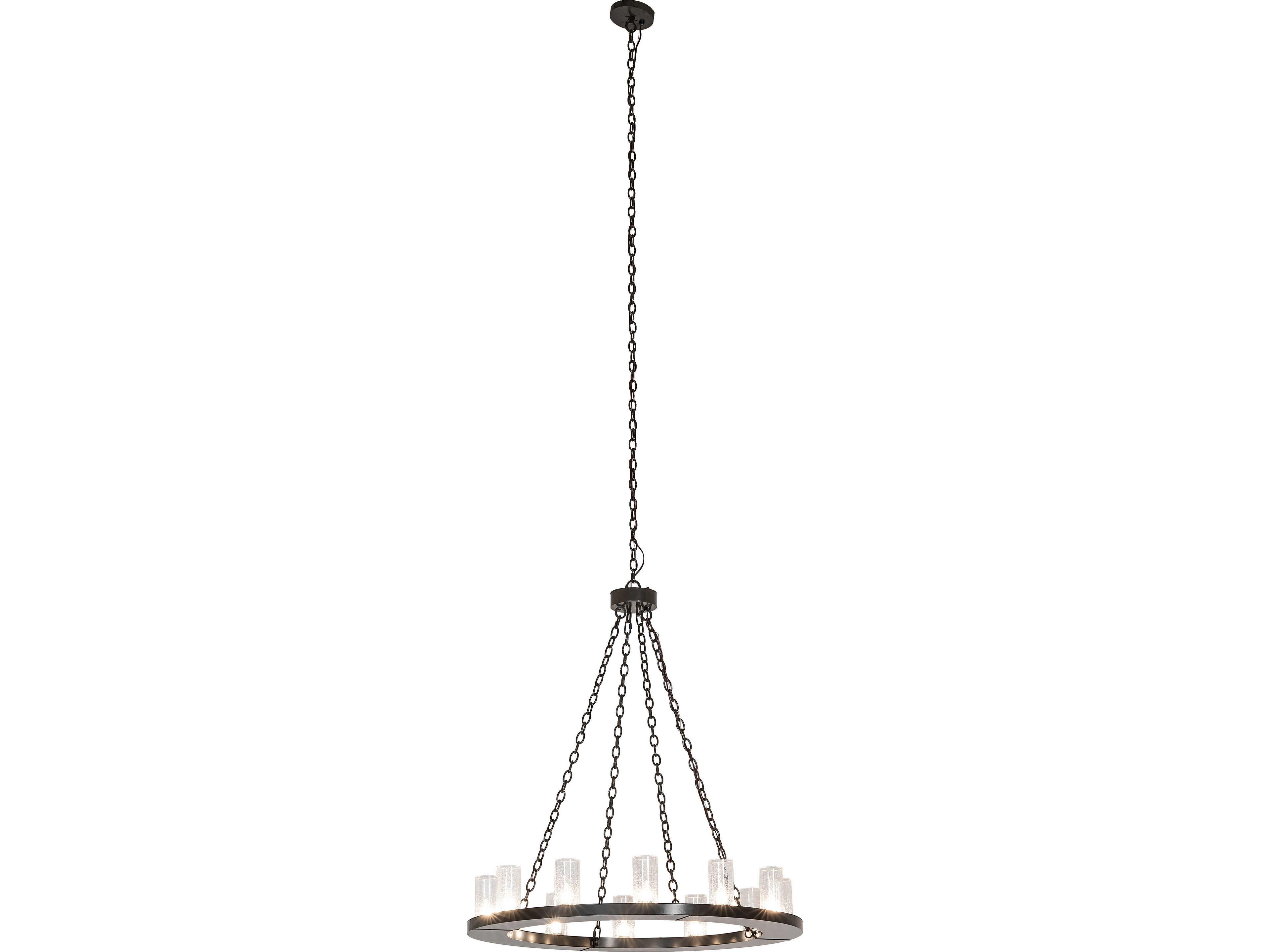 Meyda Loxley 12-Light Clear Seeded Glass Bronze Traditional Chandelier