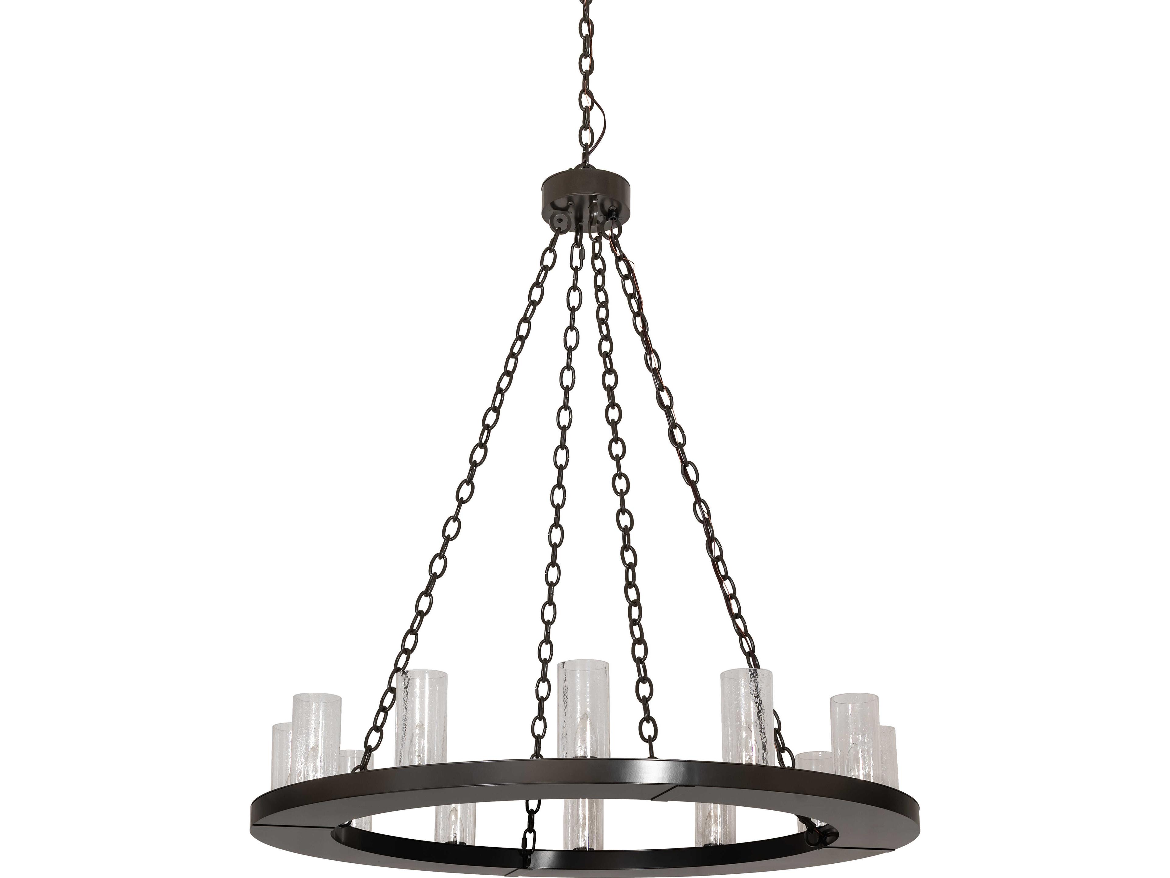 Meyda Loxley 12-Light Clear Seeded Glass Bronze Traditional Chandelier