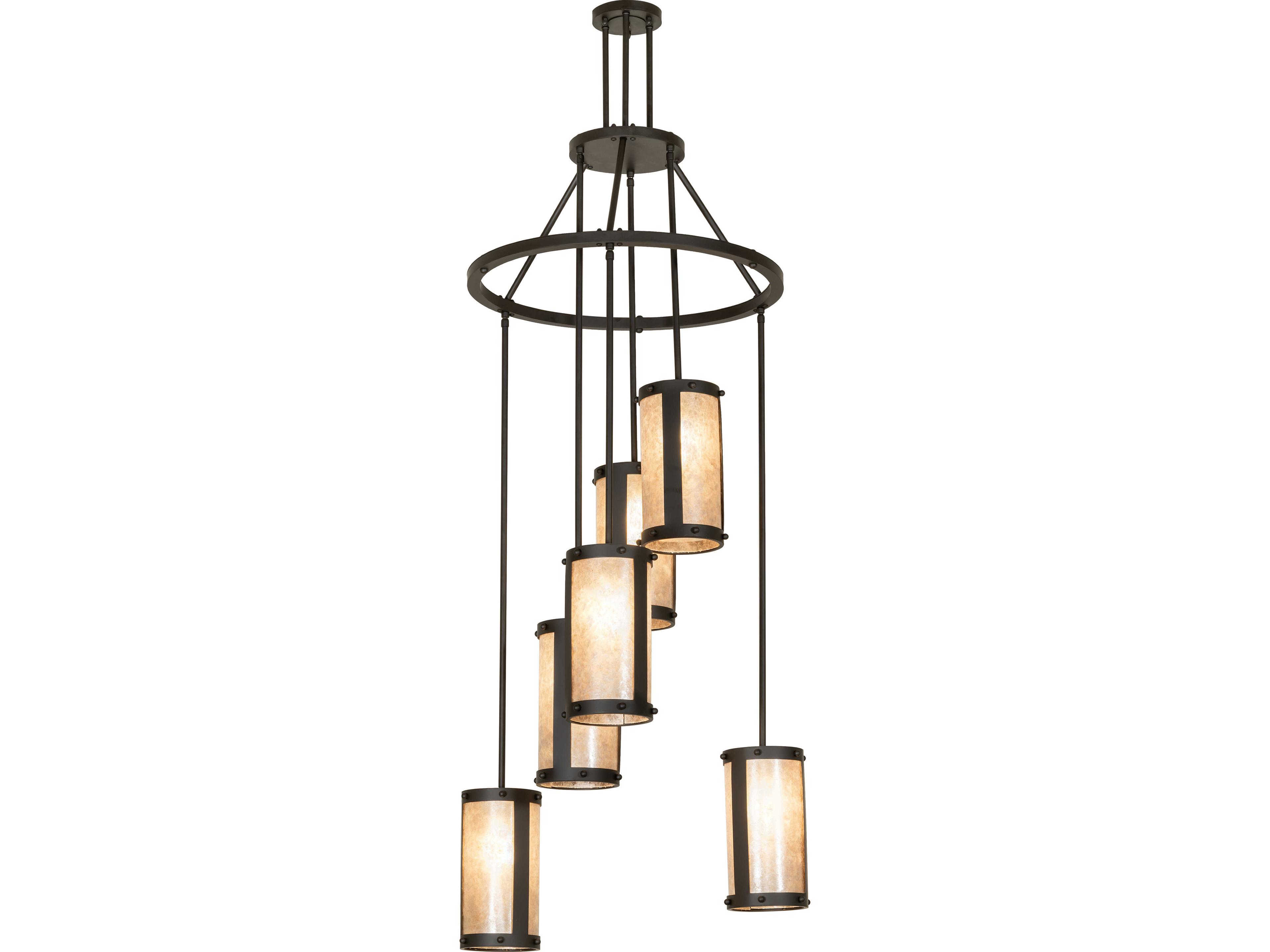 Meyda Cartier 6-Light Silver Mica Steel Traditional Pendant