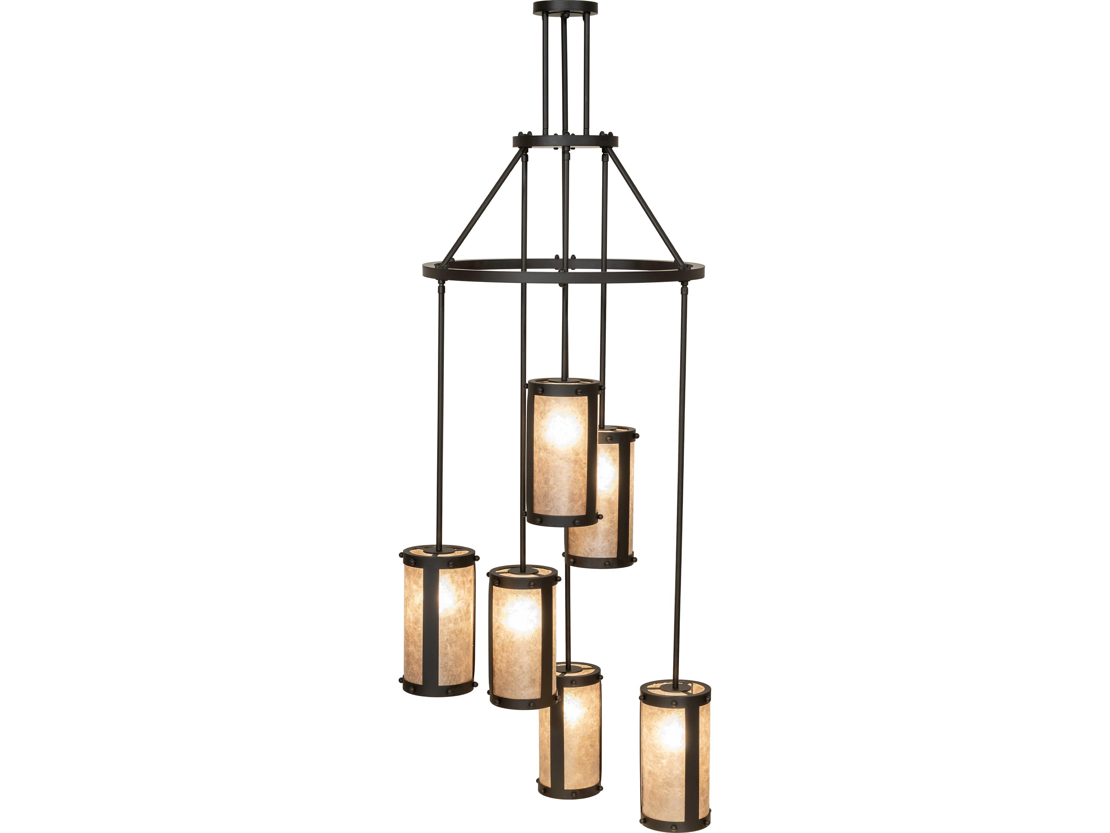 Meyda Cartier 6-Light Silver Mica Steel Traditional Pendant