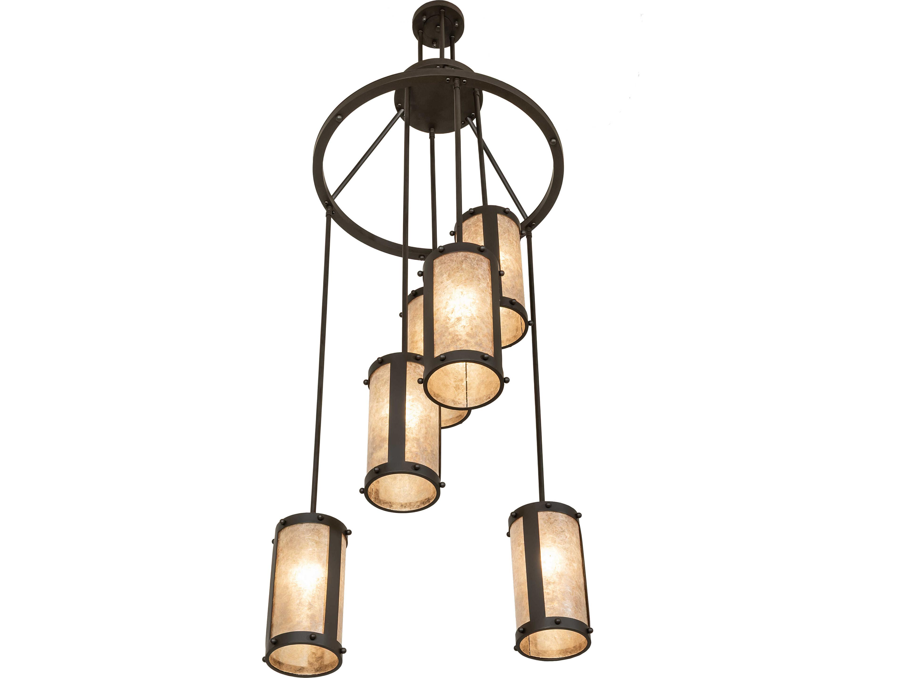 Meyda Cartier 6-Light Silver Mica Steel Traditional Pendant