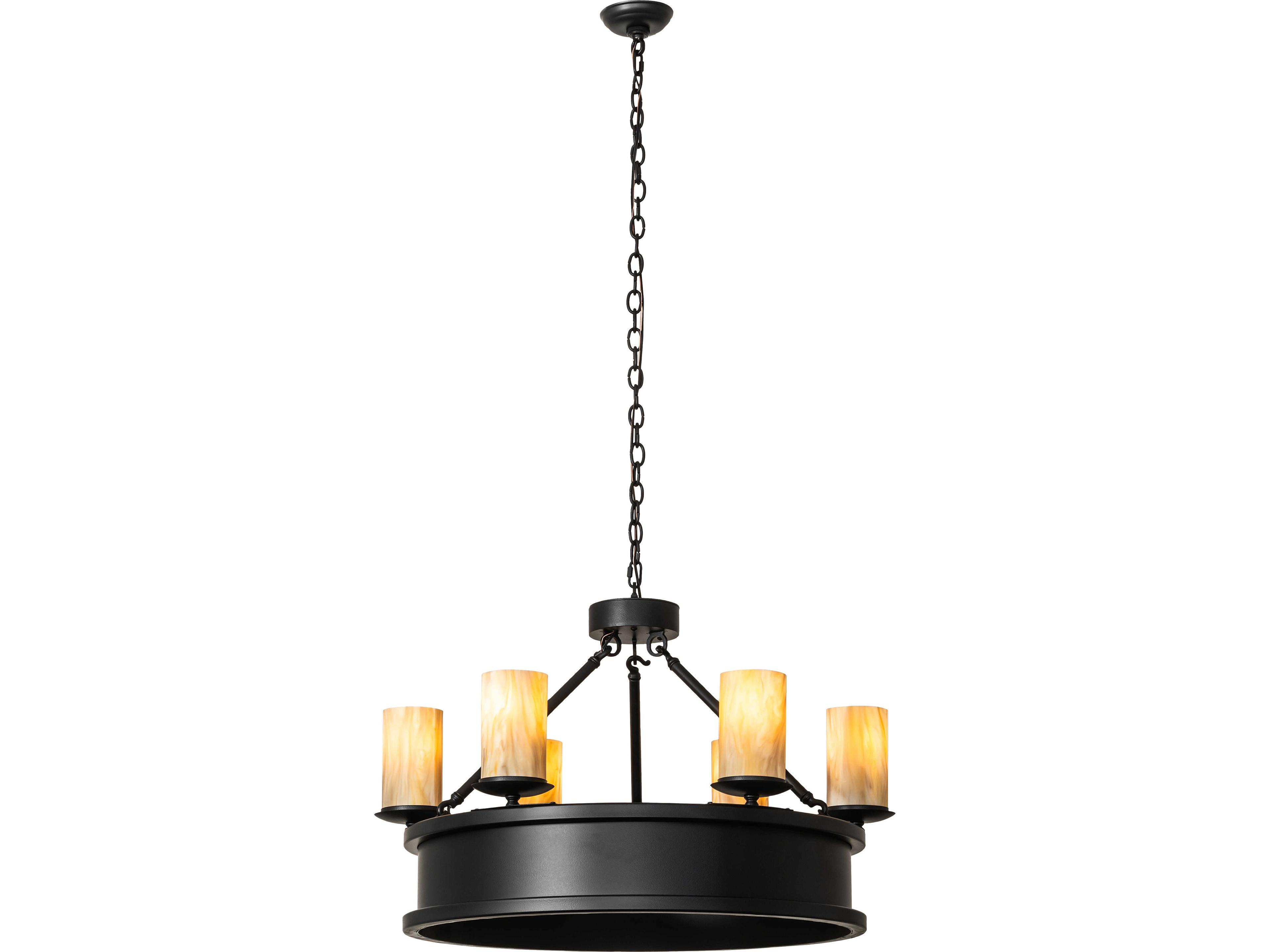 Meyda Bosa 6-Light Sahara Taupe Idalight Black Traditional Pendant