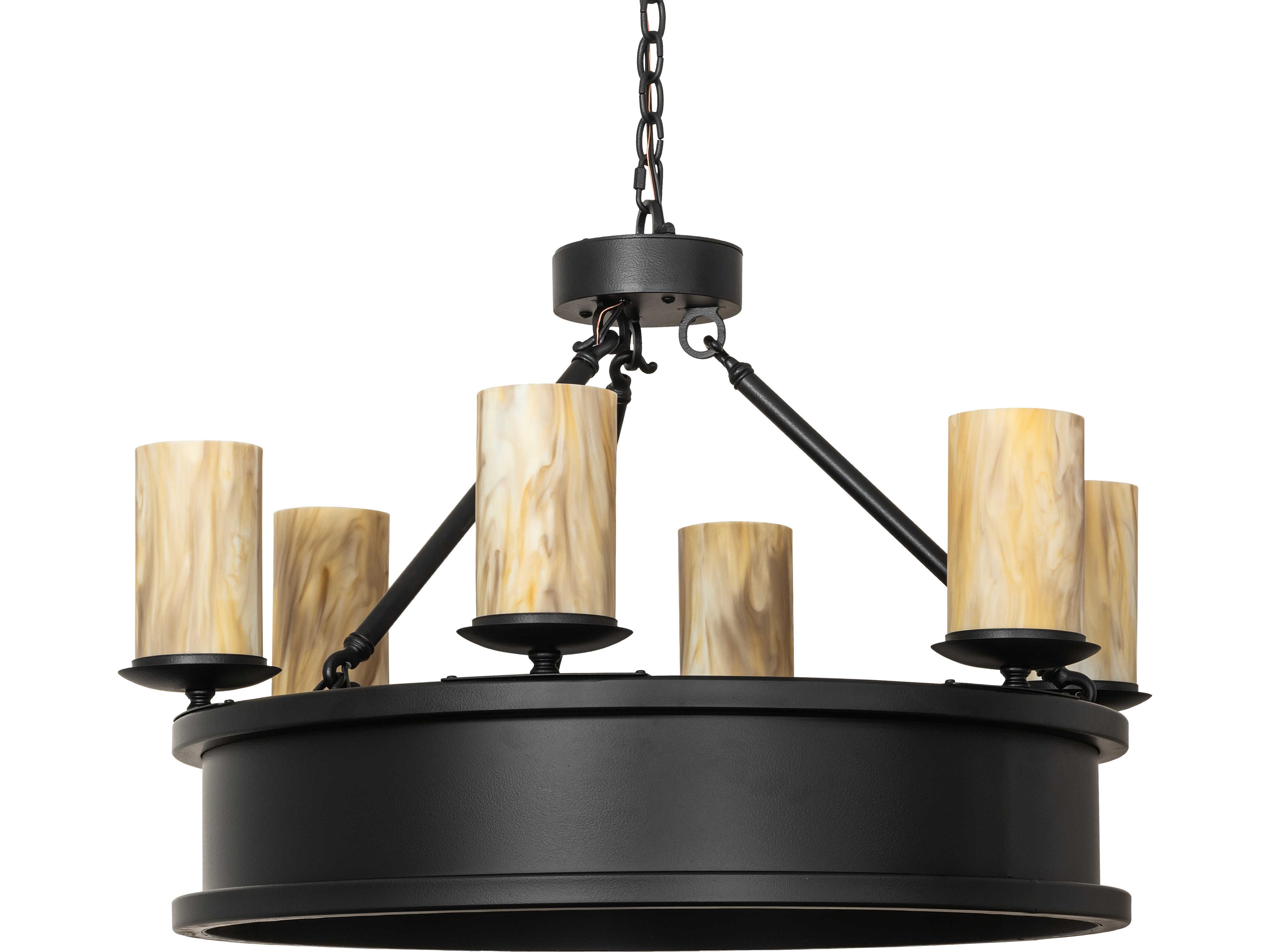 Meyda Bosa 6-Light Sahara Taupe Idalight Black Traditional Pendant