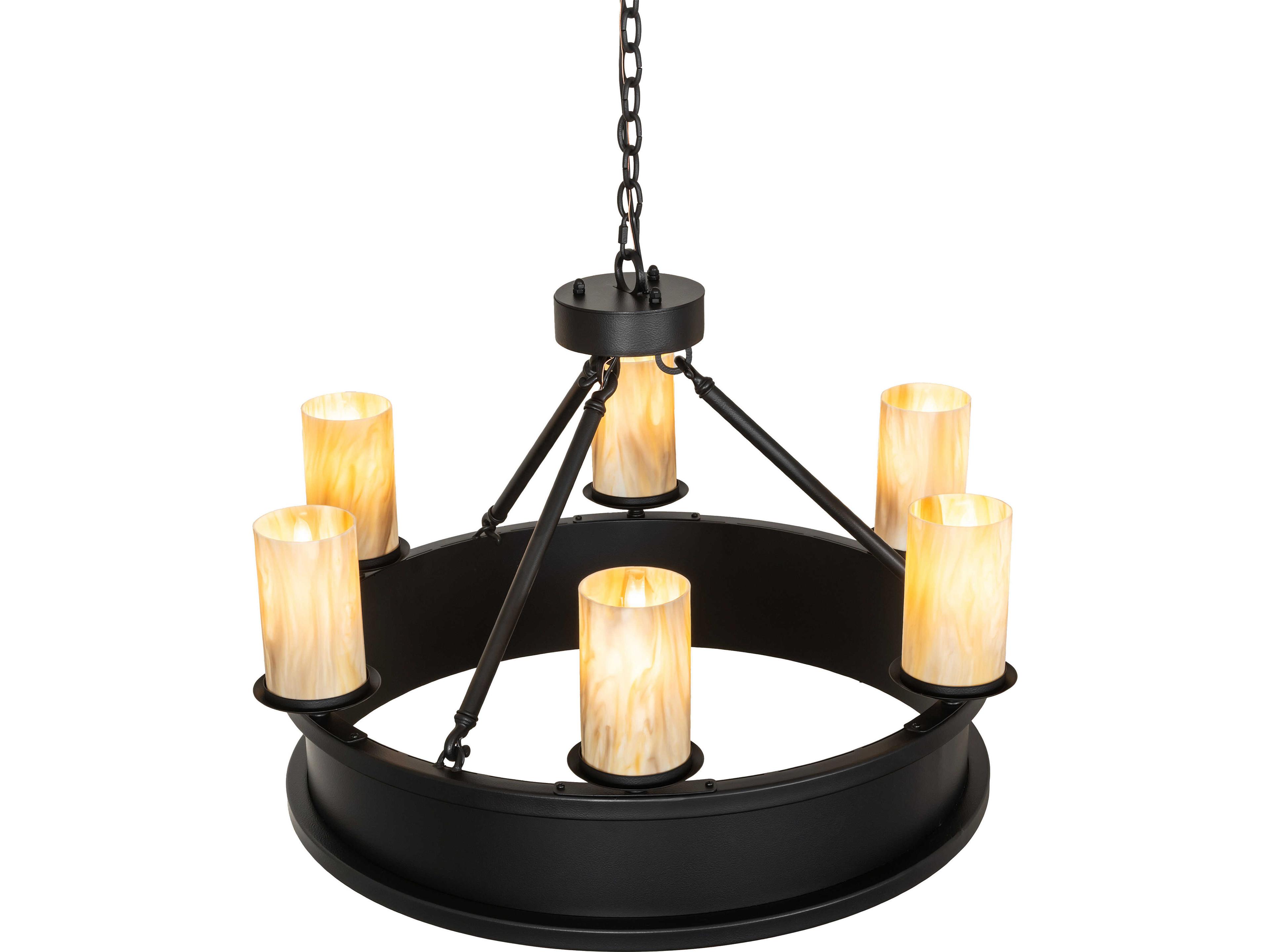 Meyda Bosa 6-Light Sahara Taupe Idalight Black Traditional Pendant
