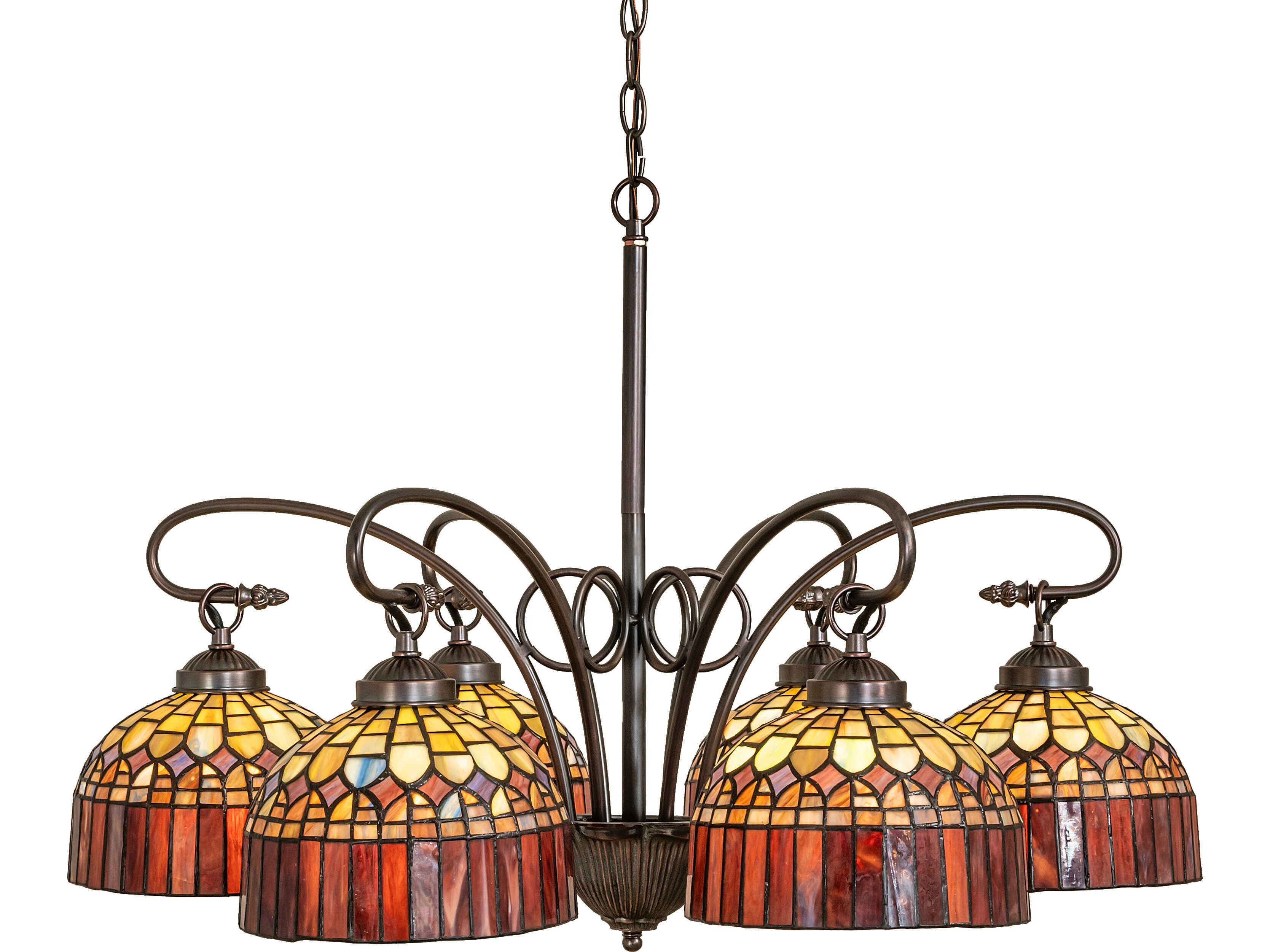 Meyda Tiffany Candice 6-Light Red Chandelier