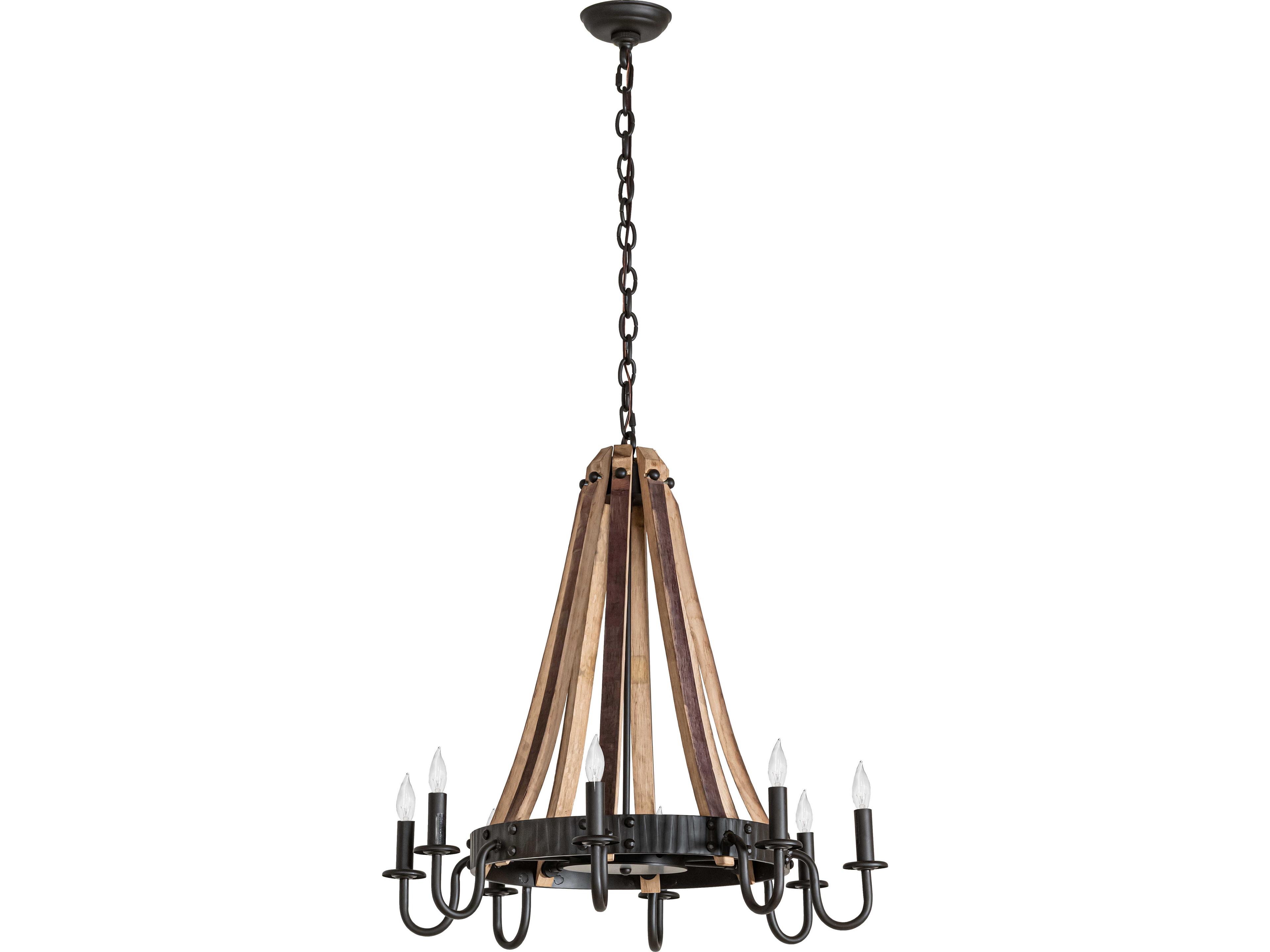 Meyda Barrel Stave 8-Light Oil Rubbed Bronze Traditional Candelabra Chandelier