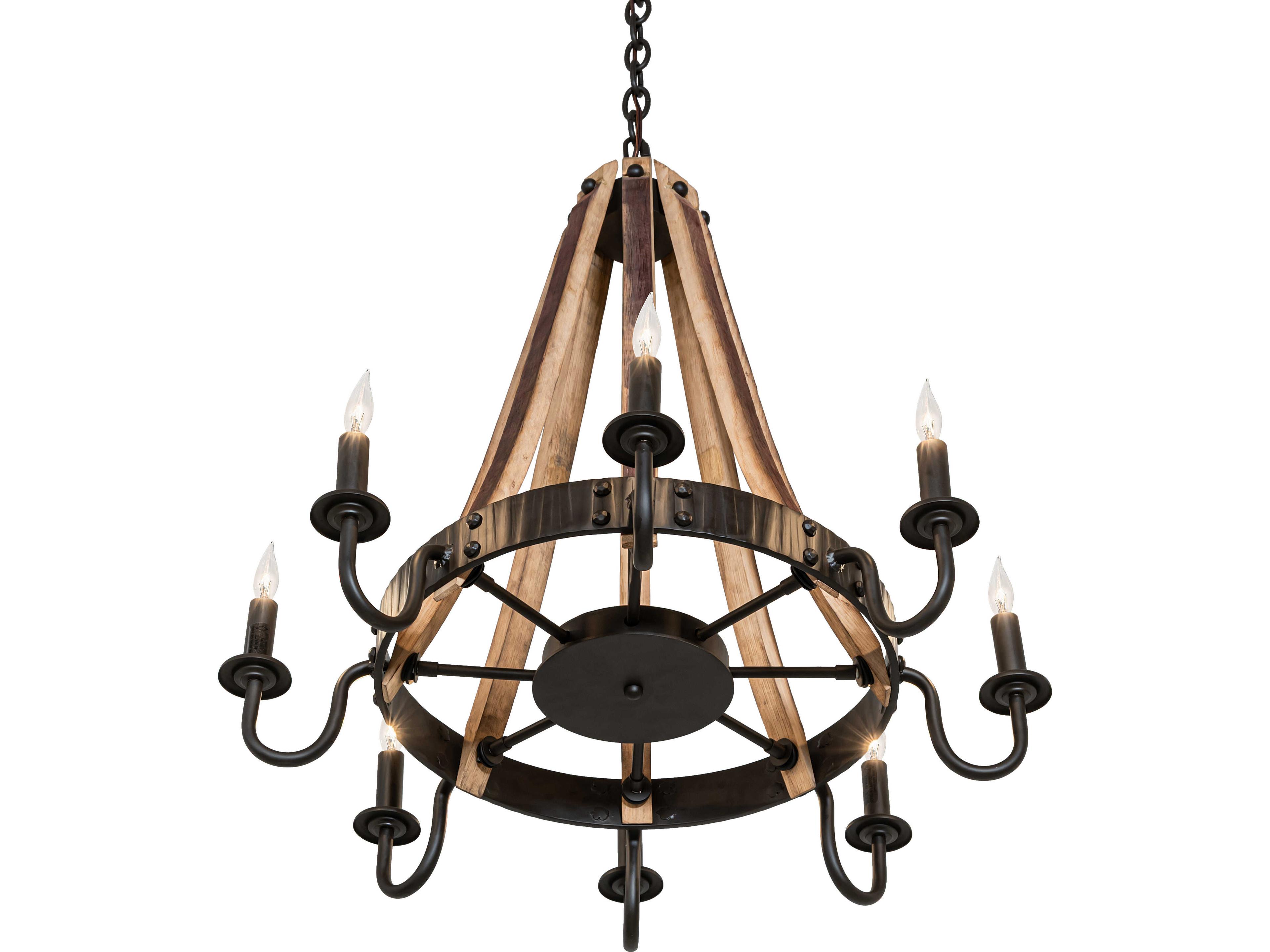 Meyda Barrel Stave 8-Light Oil Rubbed Bronze Traditional Candelabra Chandelier