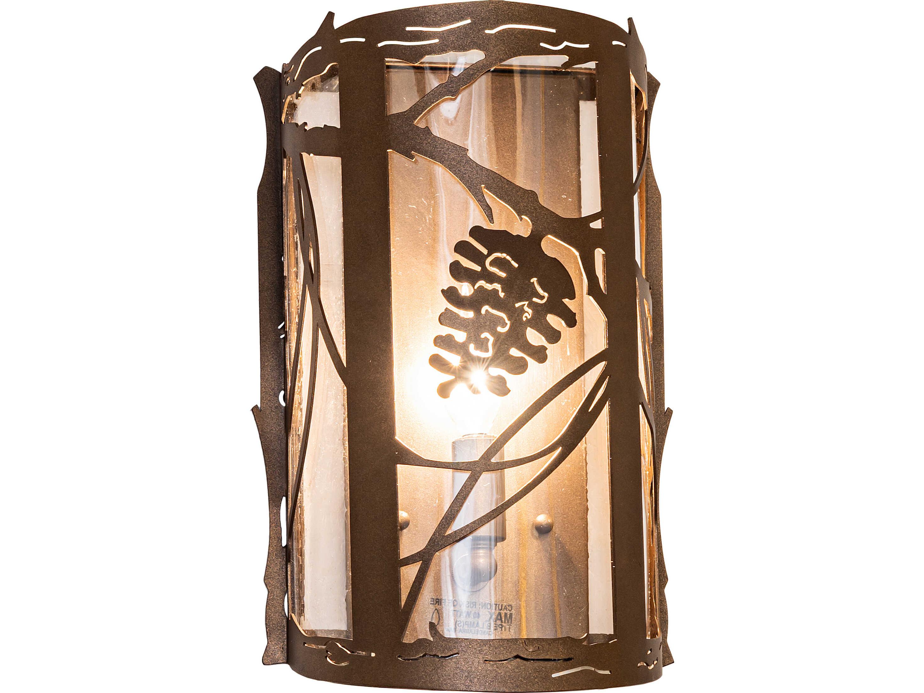 Meyda Whispering Pines 1-Light Crystal Idalight Bronze Traditional Wall Sconce