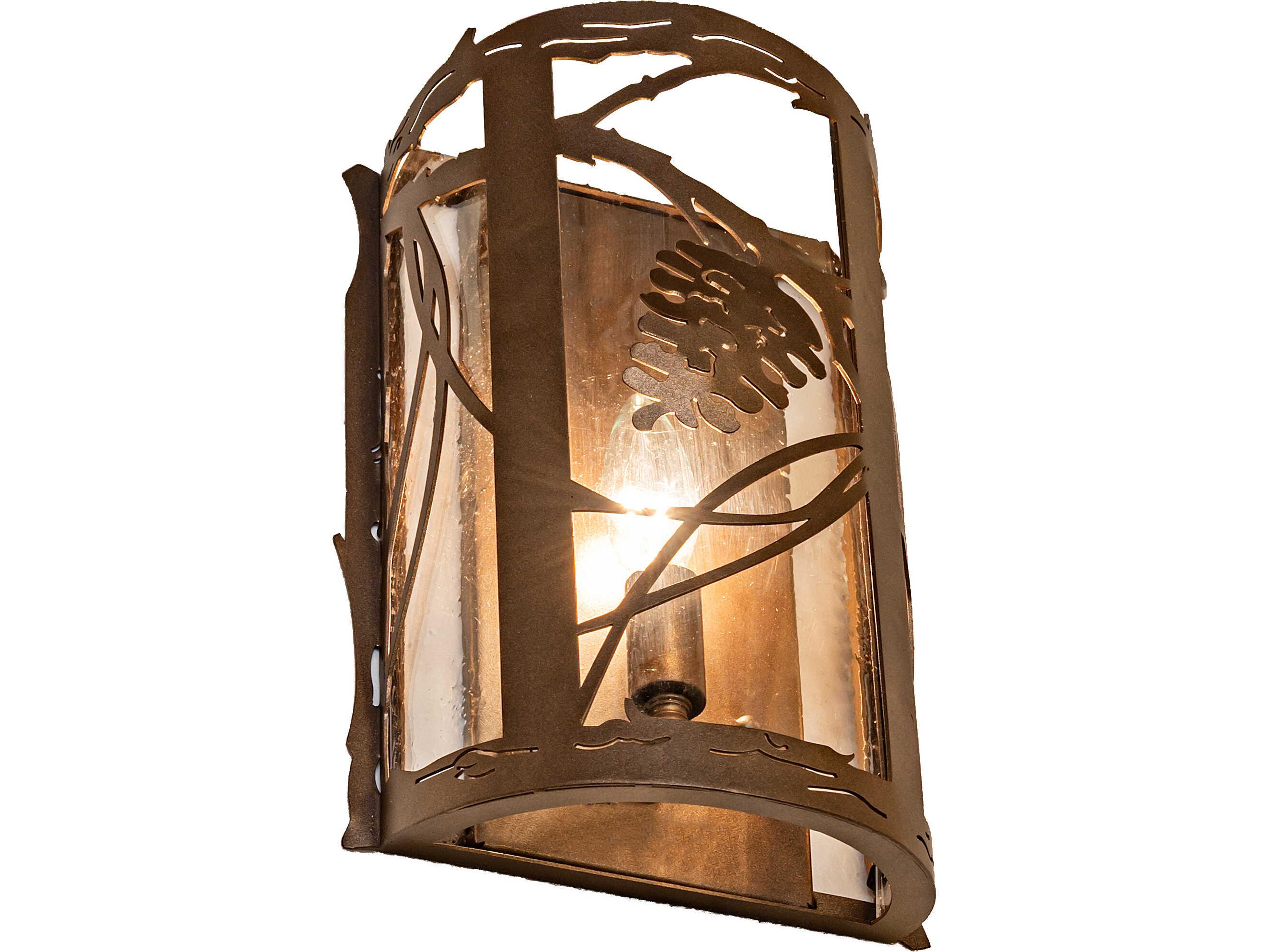 Meyda Whispering Pines 1-Light Crystal Idalight Bronze Traditional Wall Sconce