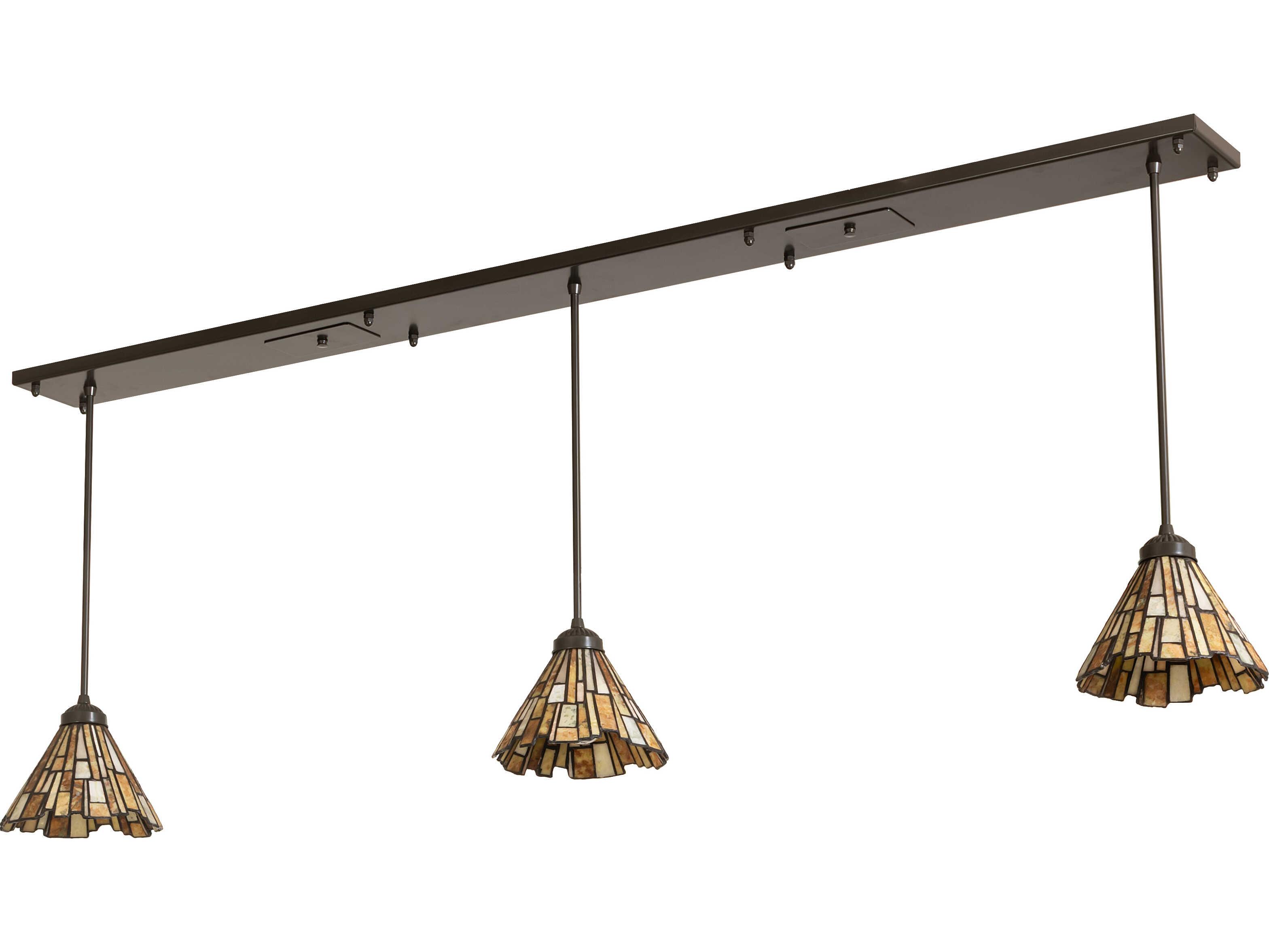 Meyda Delta 3-Light Bronze Traditional Linear Island Pendant