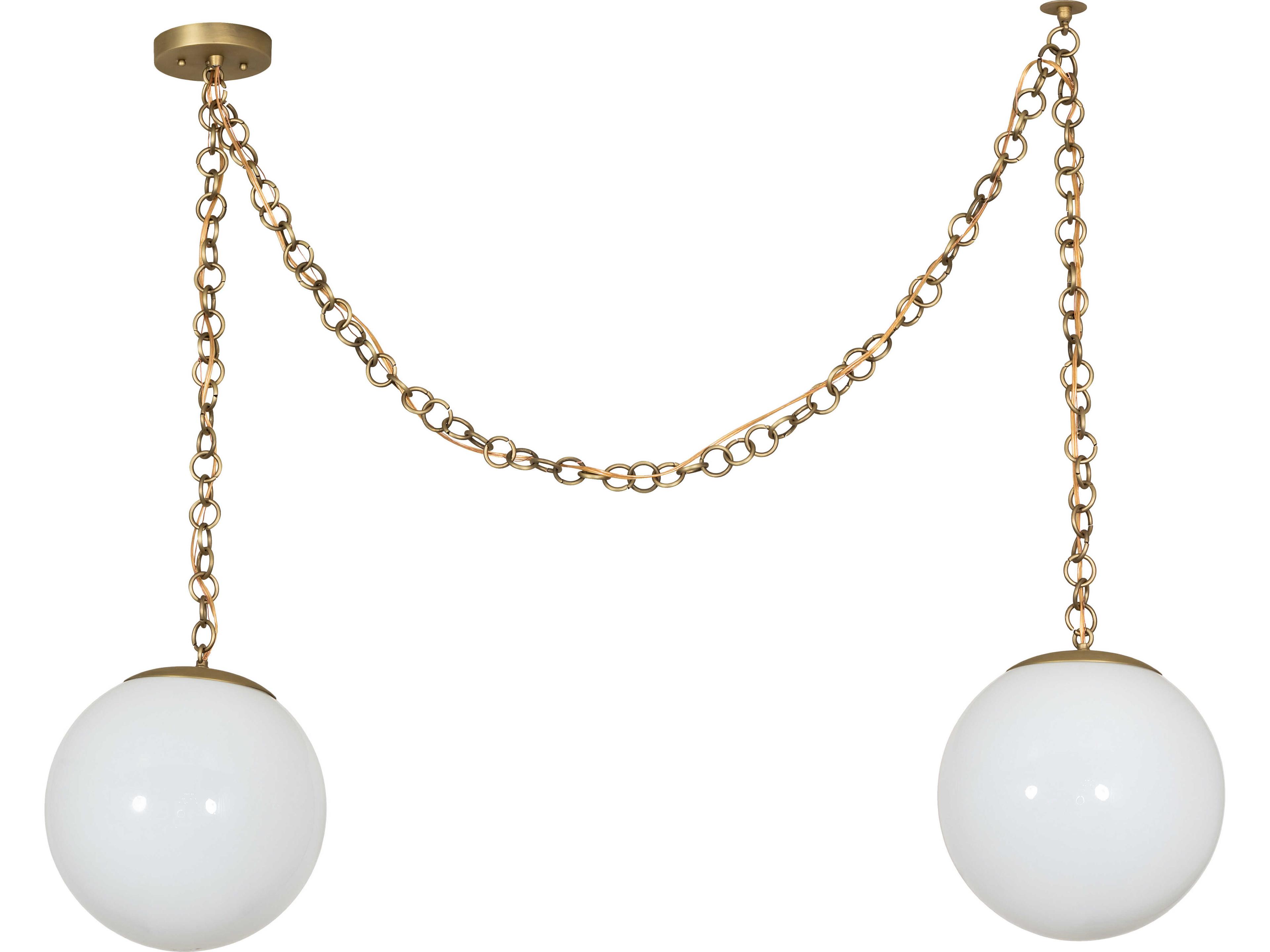 Meyda Castiliolite 2-Light White Glass Brass Linear Pendant