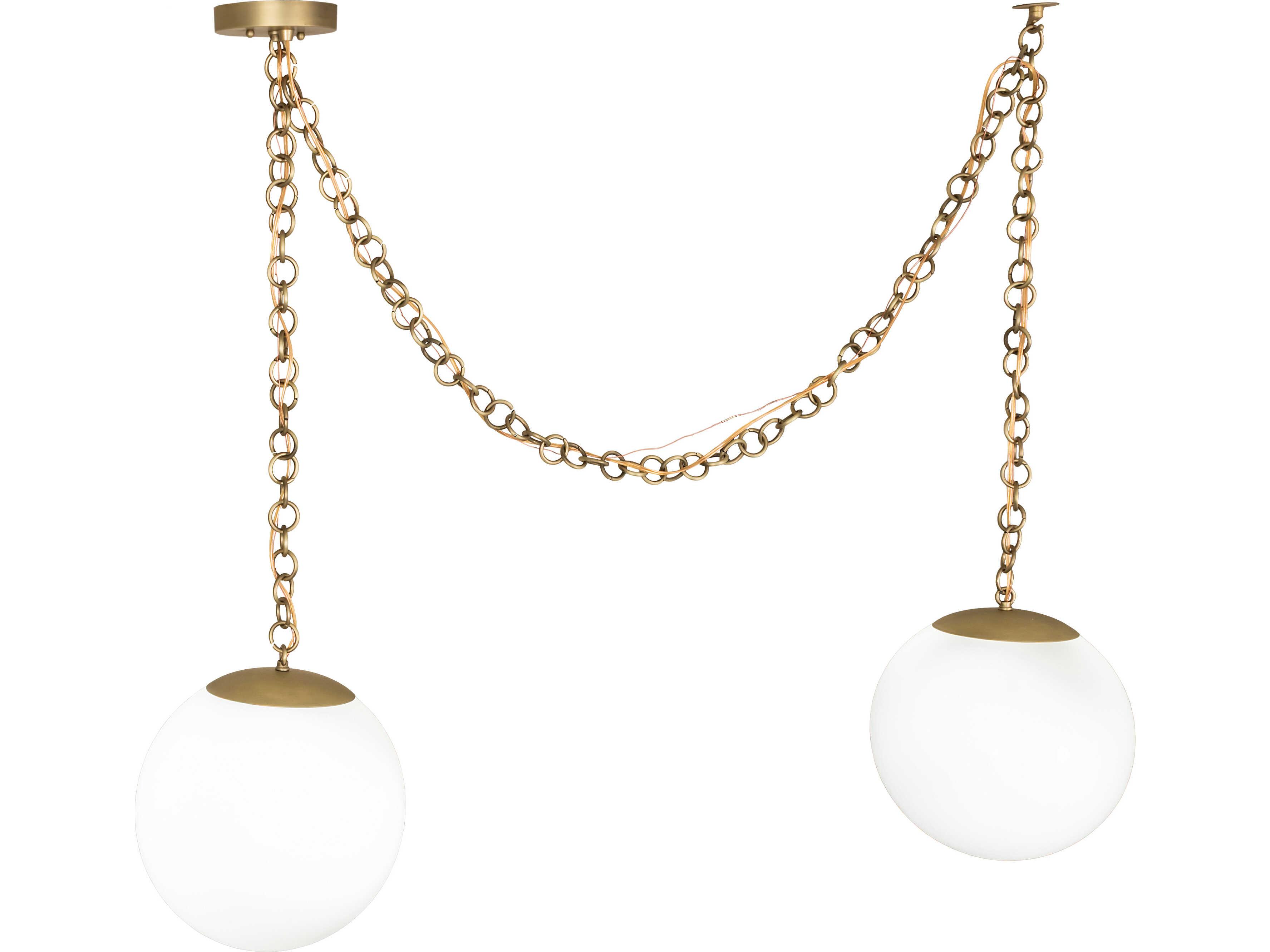 Meyda Castiliolite 2-Light White Glass Brass Linear Pendant