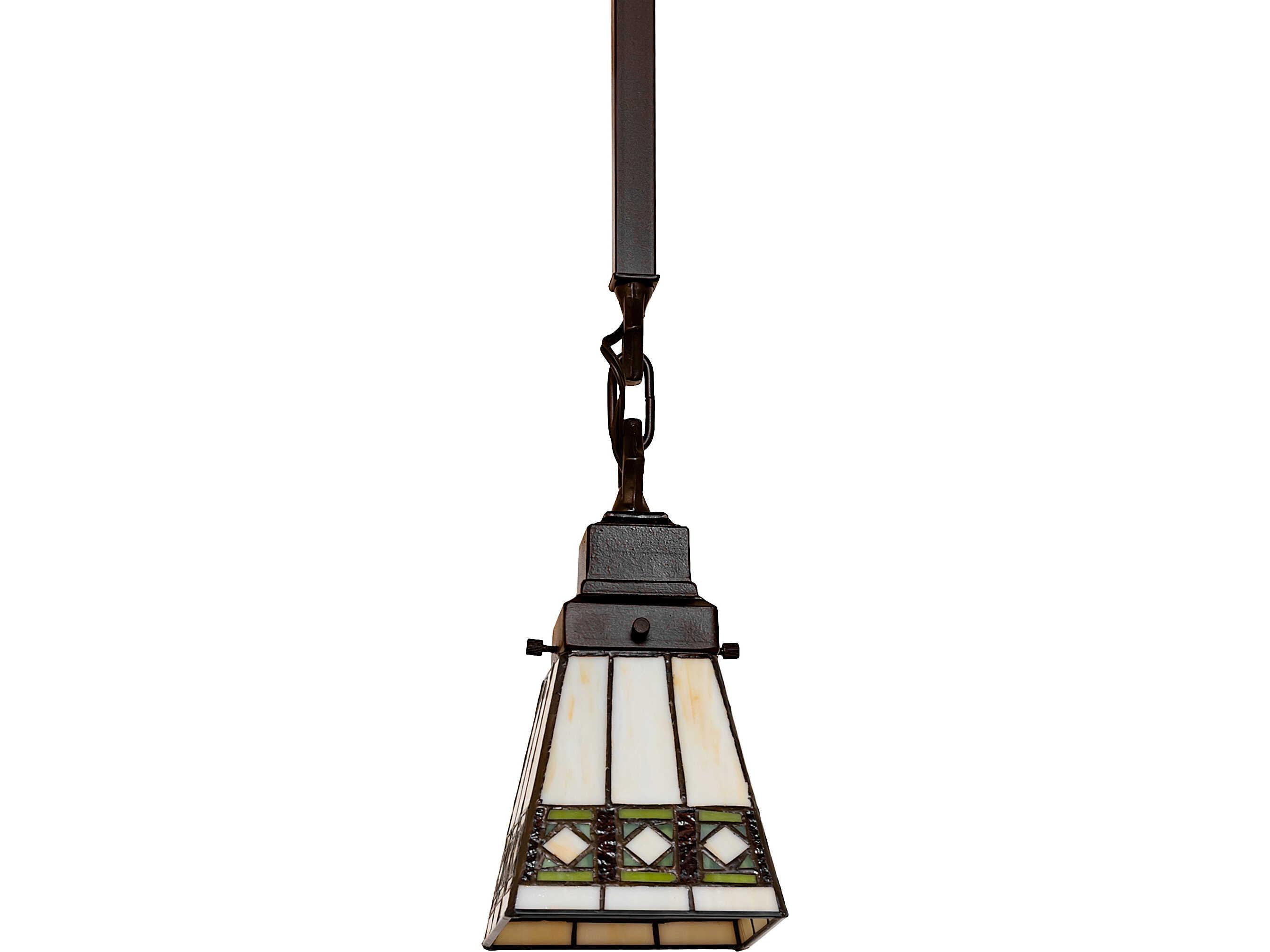 Meyda Diamond Band Mission 1-Light Black Traditional Mini Pendant