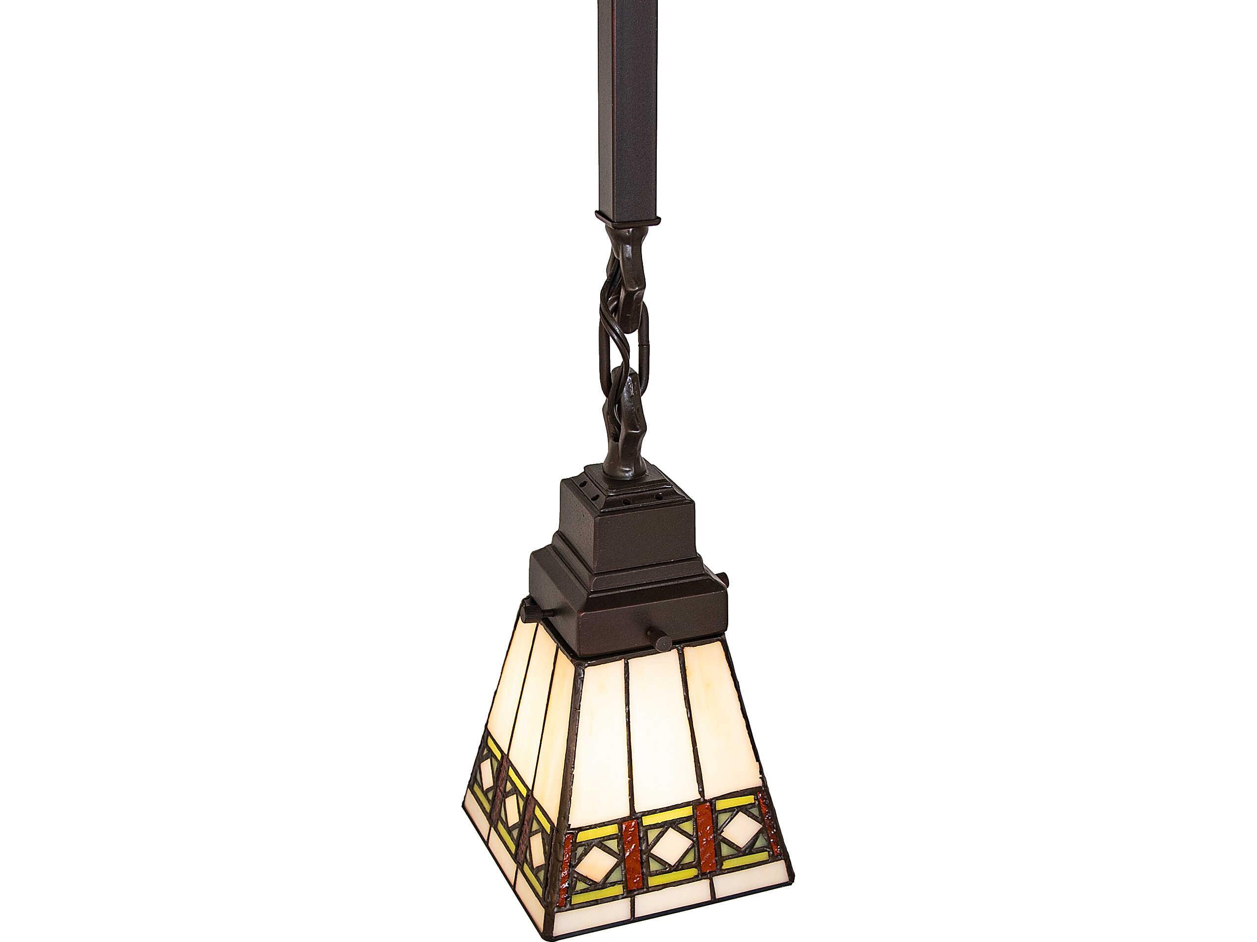 Meyda Diamond Band Mission 1-Light Black Traditional Mini Pendant