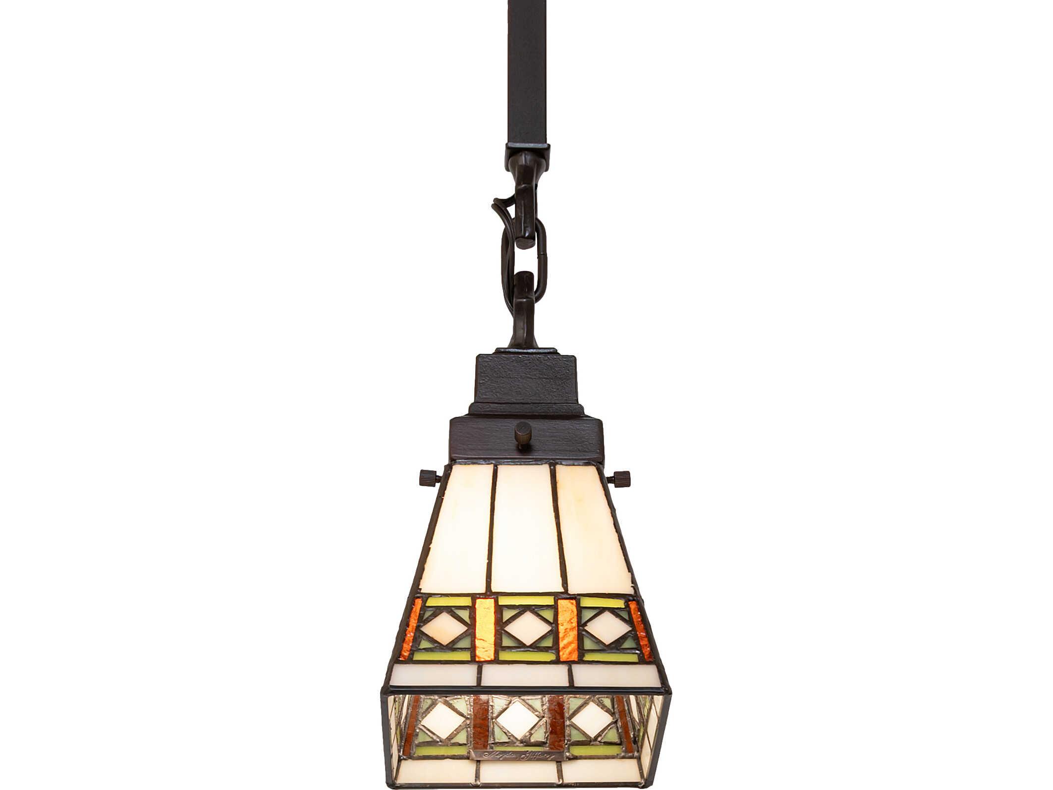 Meyda Diamond Band Mission 1-Light Black Traditional Mini Pendant