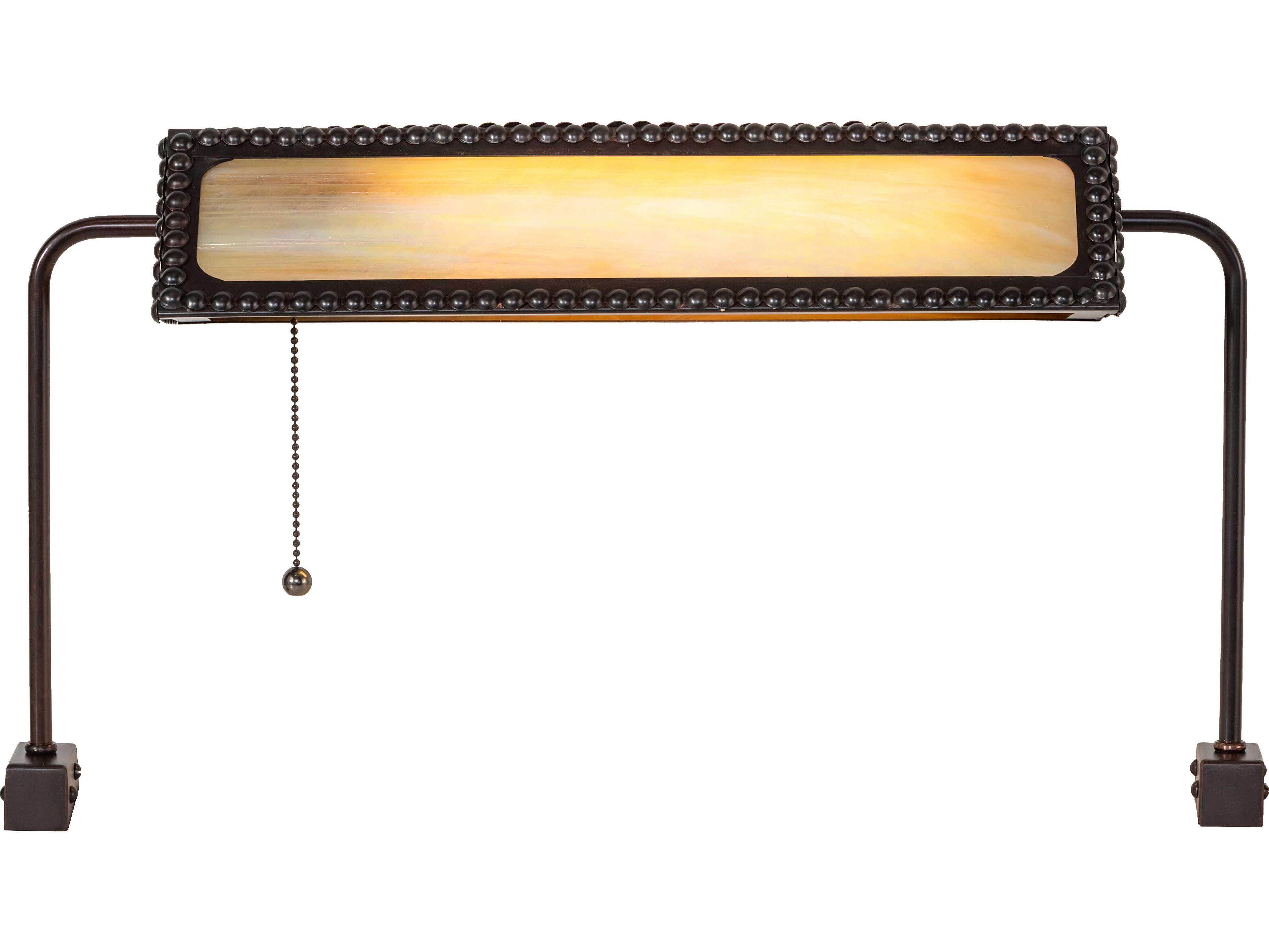 Meyda Morris Church Beige Iridescent Glass Brown Traditional Table Lamp