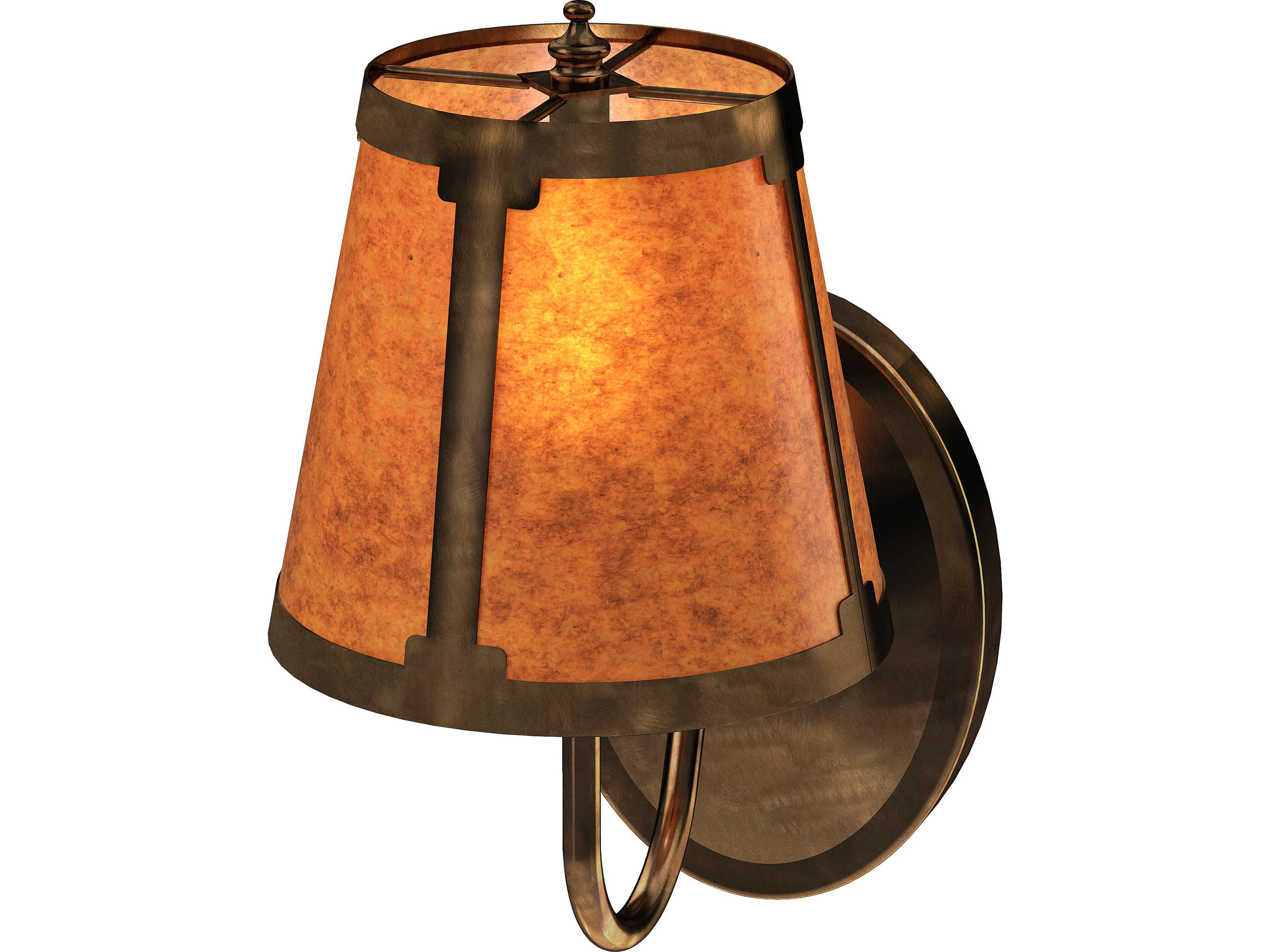 Meyda Talmont 1-Light Amber Mica Copper Traditional Wall Sconce