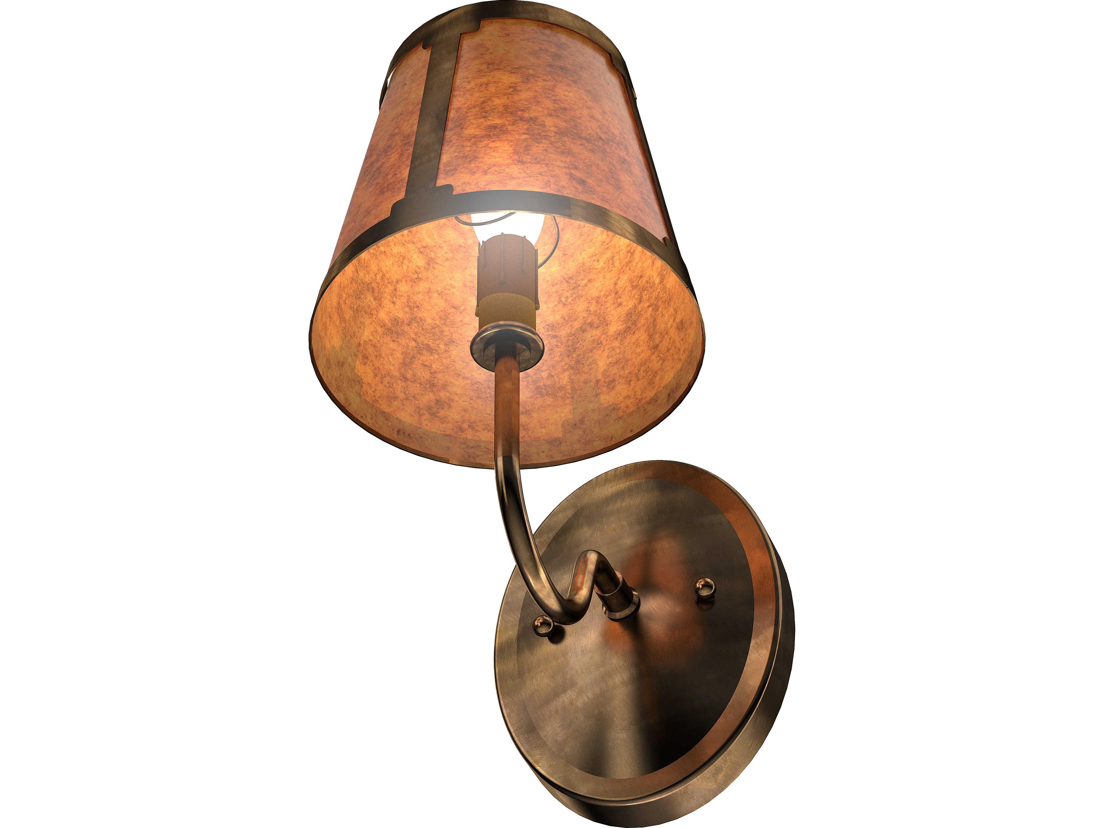 Meyda Talmont 1-Light Amber Mica Copper Traditional Wall Sconce
