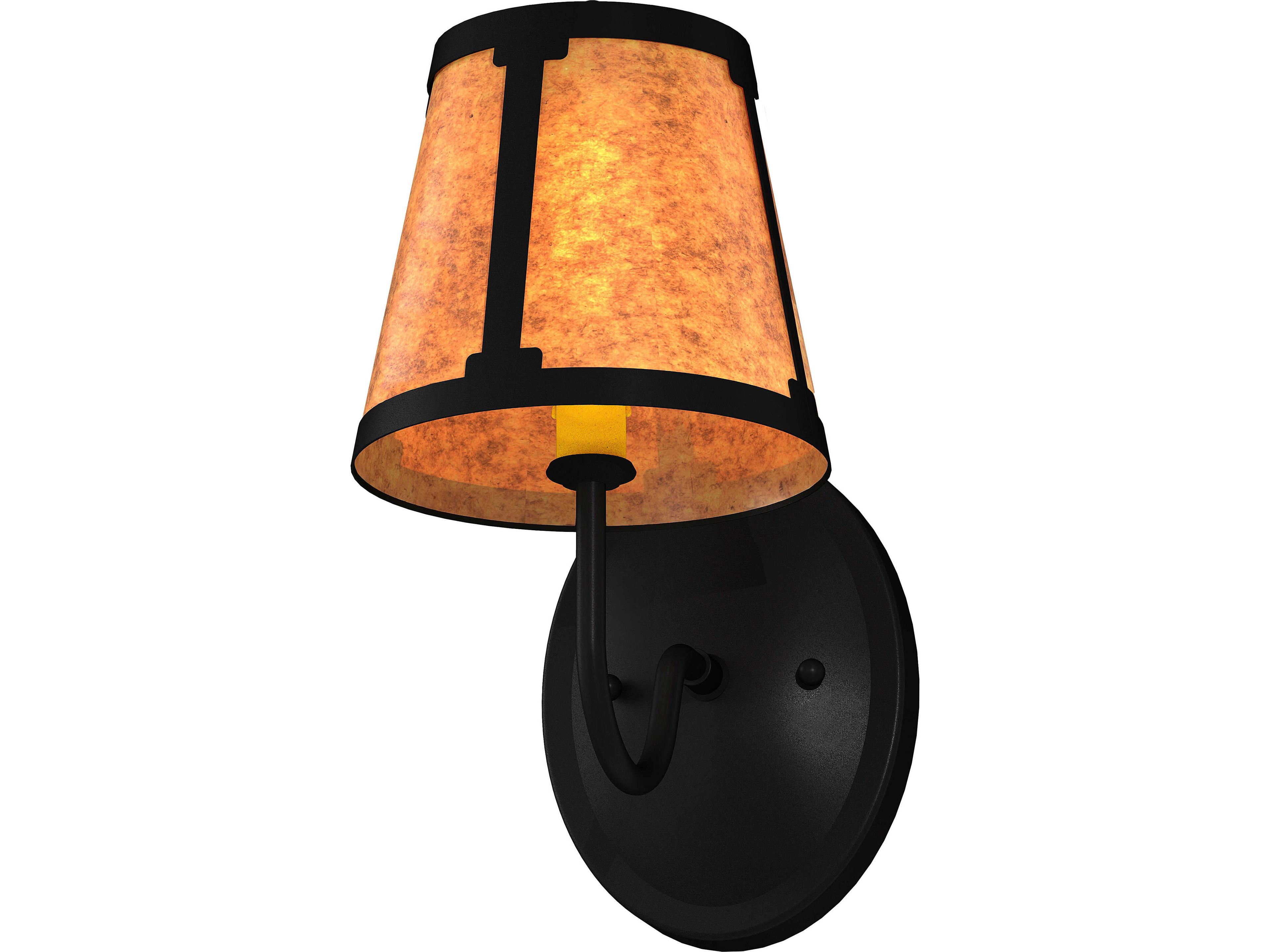 Meyda Talmont 1-Light Amber Mica Black Traditional Wall Sconce