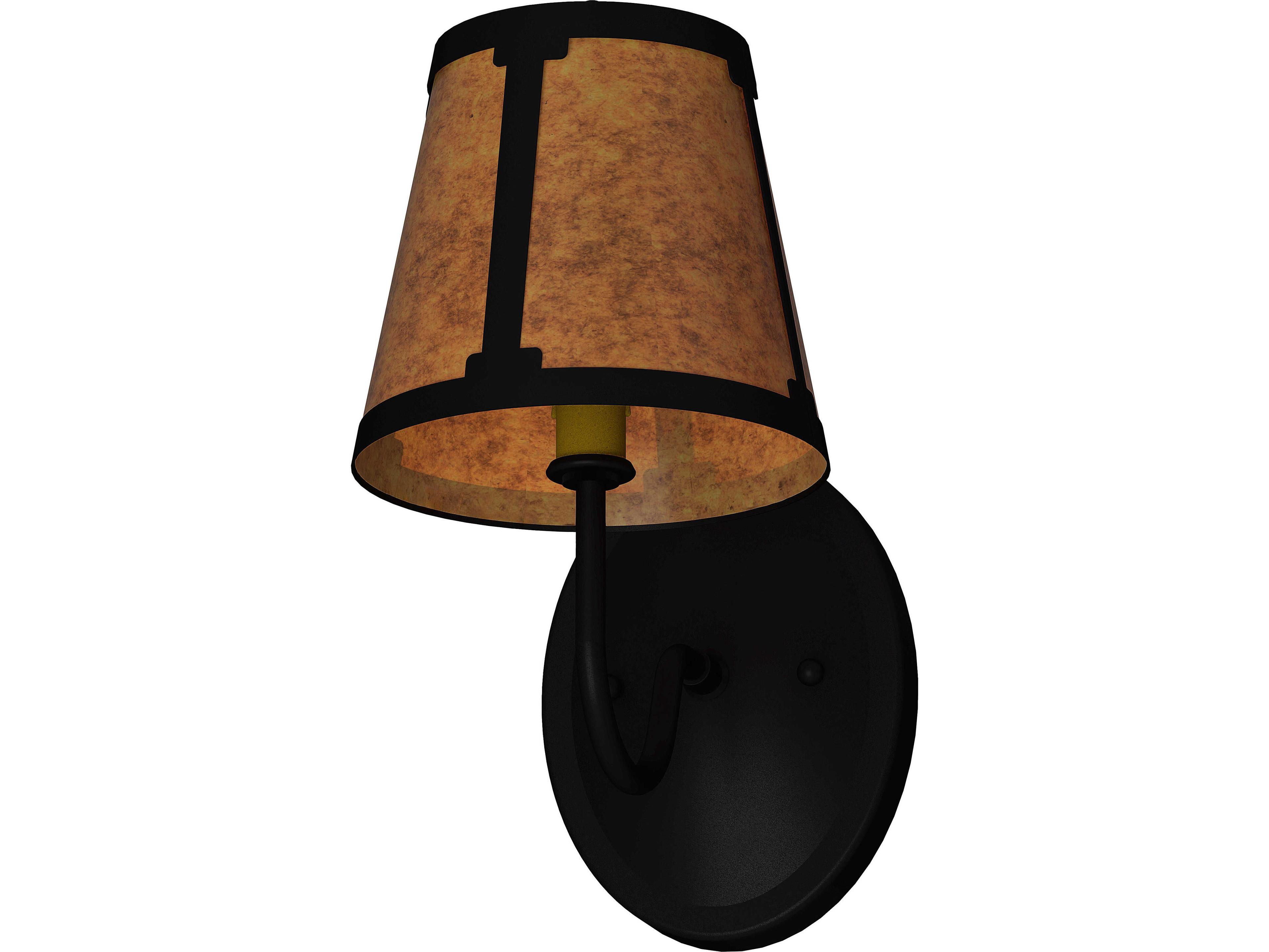 Meyda Talmont 1-Light Amber Mica Black Traditional Wall Sconce