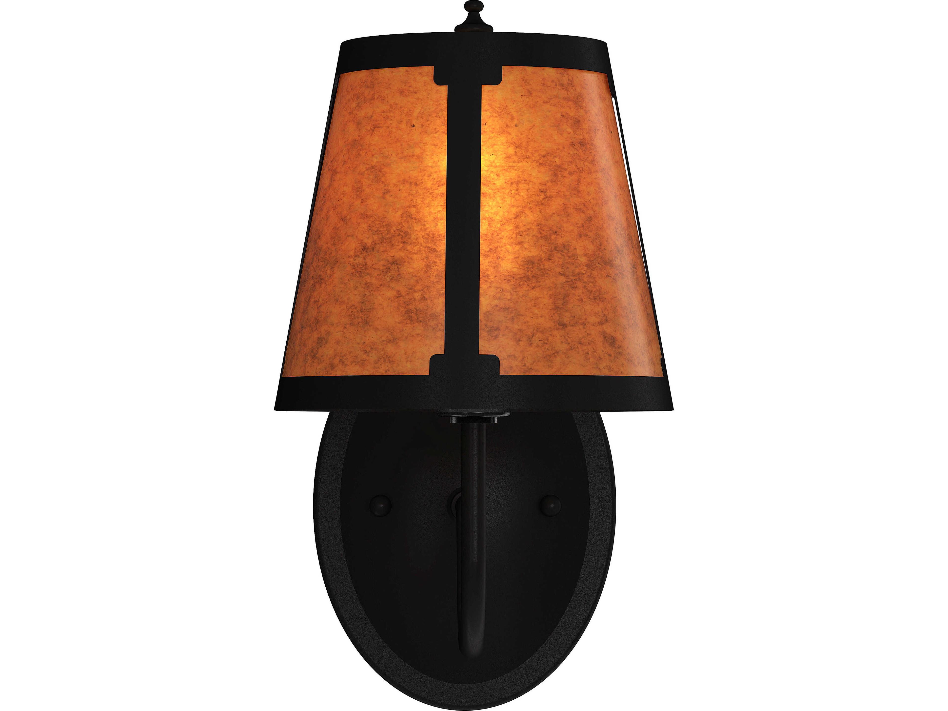 Meyda Talmont 1-Light Amber Mica Black Traditional Wall Sconce