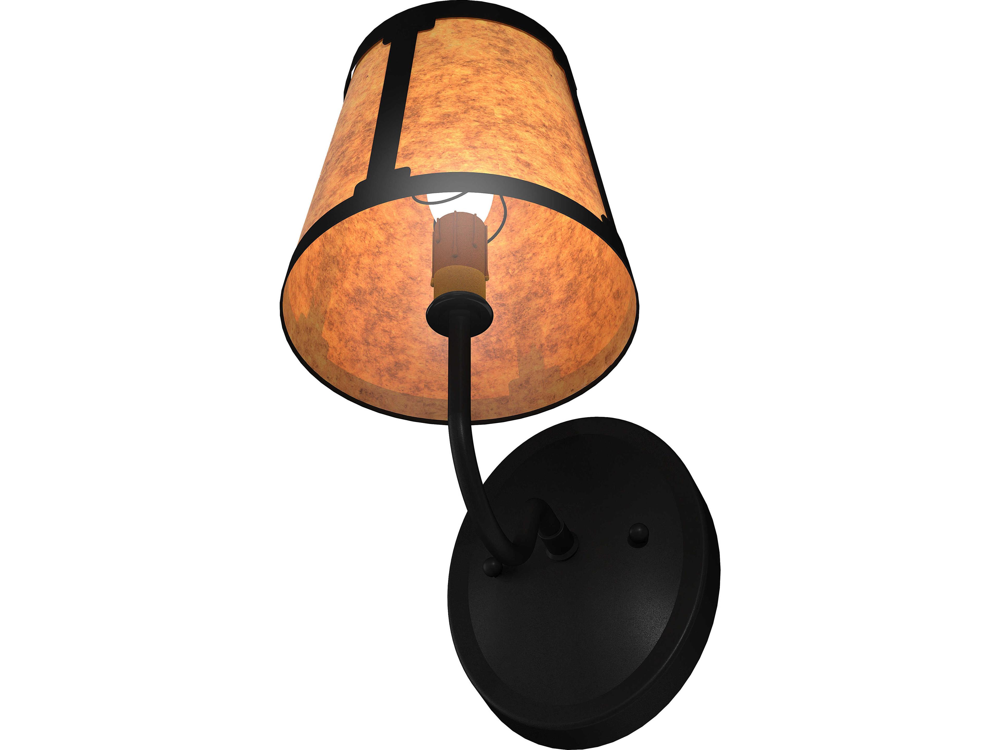 Meyda Talmont 1-Light Amber Mica Black Traditional Wall Sconce