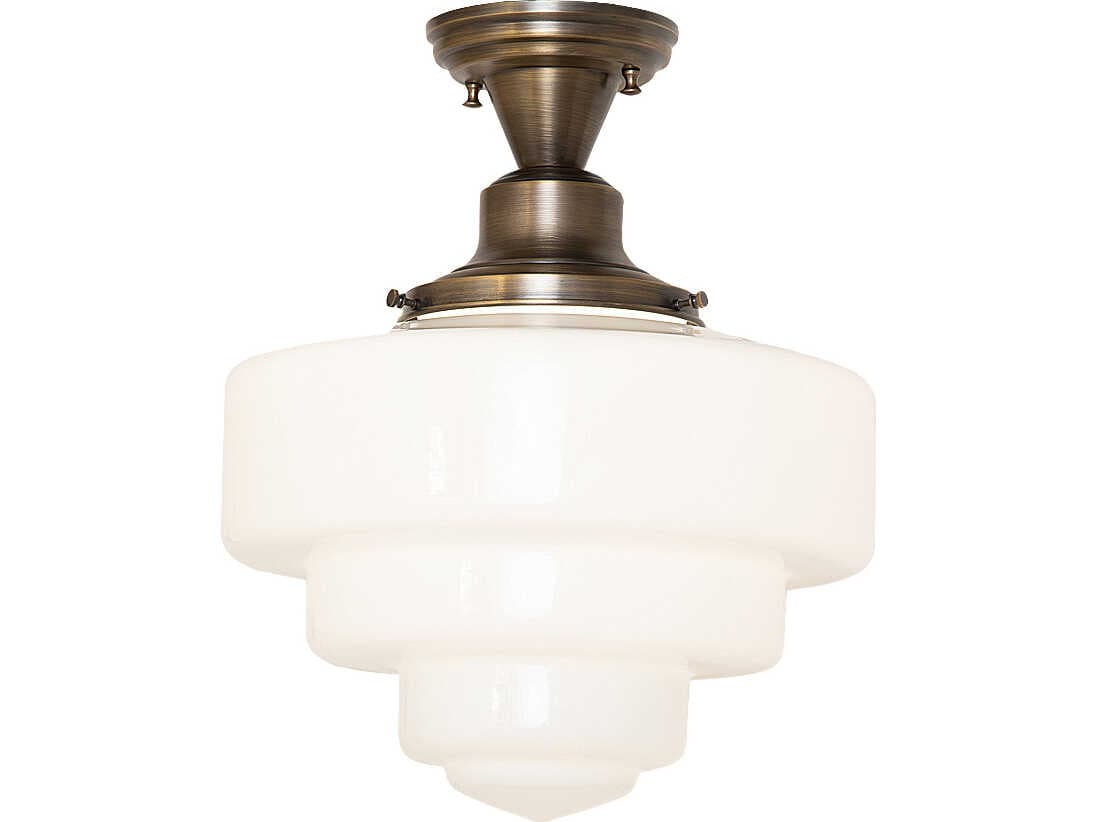 Meyda Revival 1-Light Brass Flush Mount