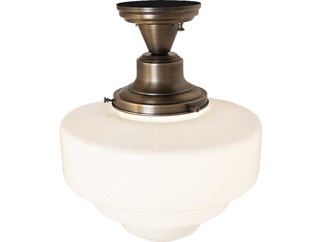 Meyda Revival 1-Light Brass Flush Mount