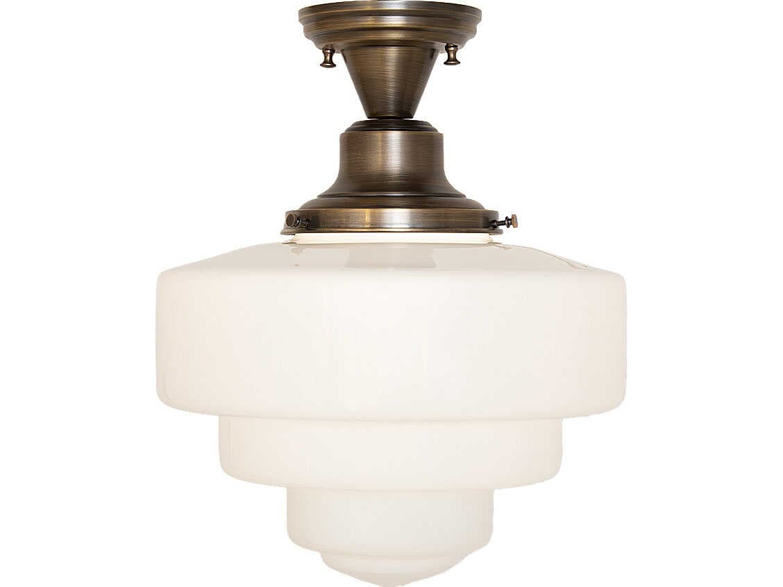 Meyda Revival 1-Light Brass Flush Mount