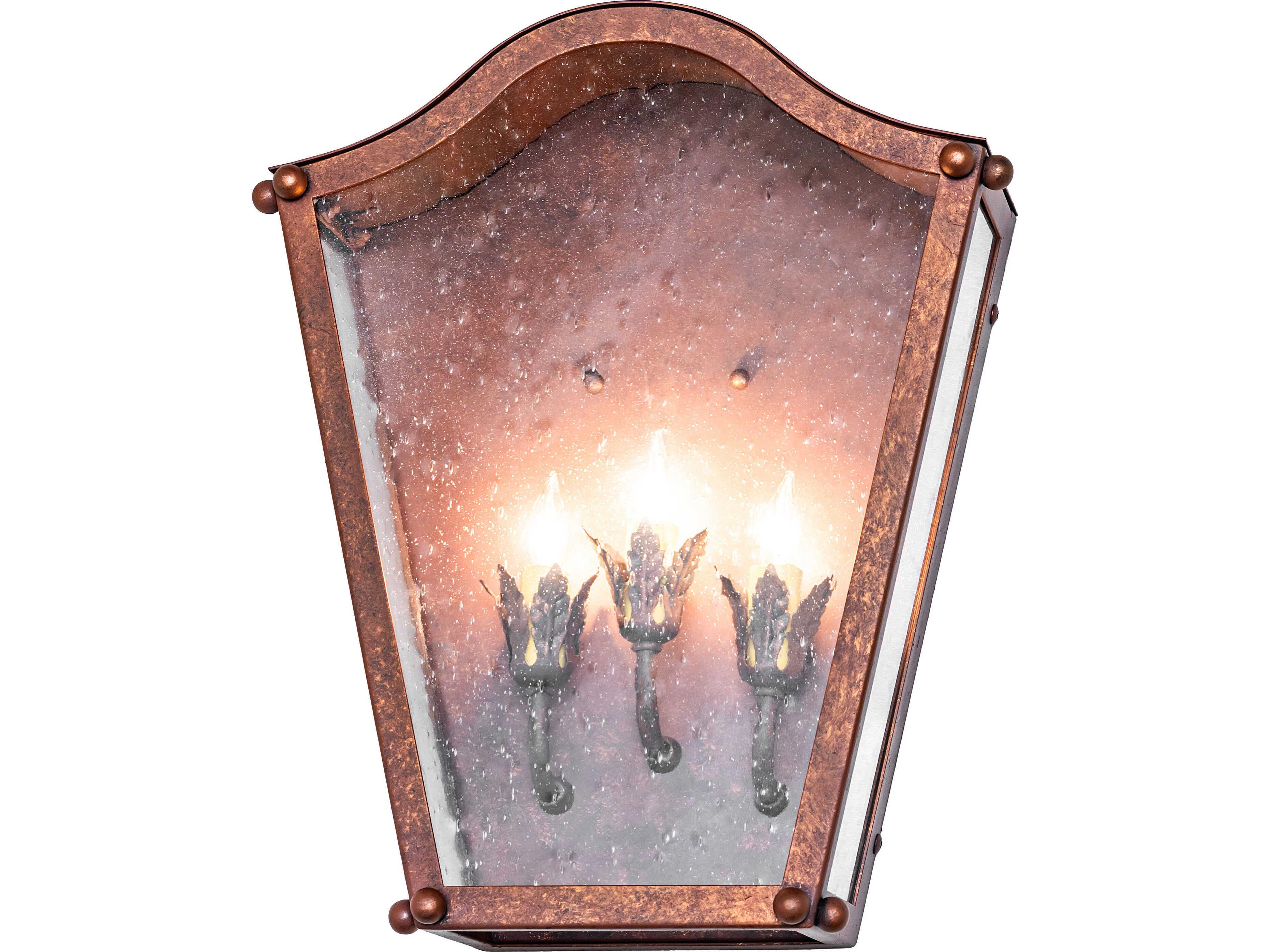 Meyda Austin 3-Light Clear Seeded Glass Bronze Traditional Wall Sconce