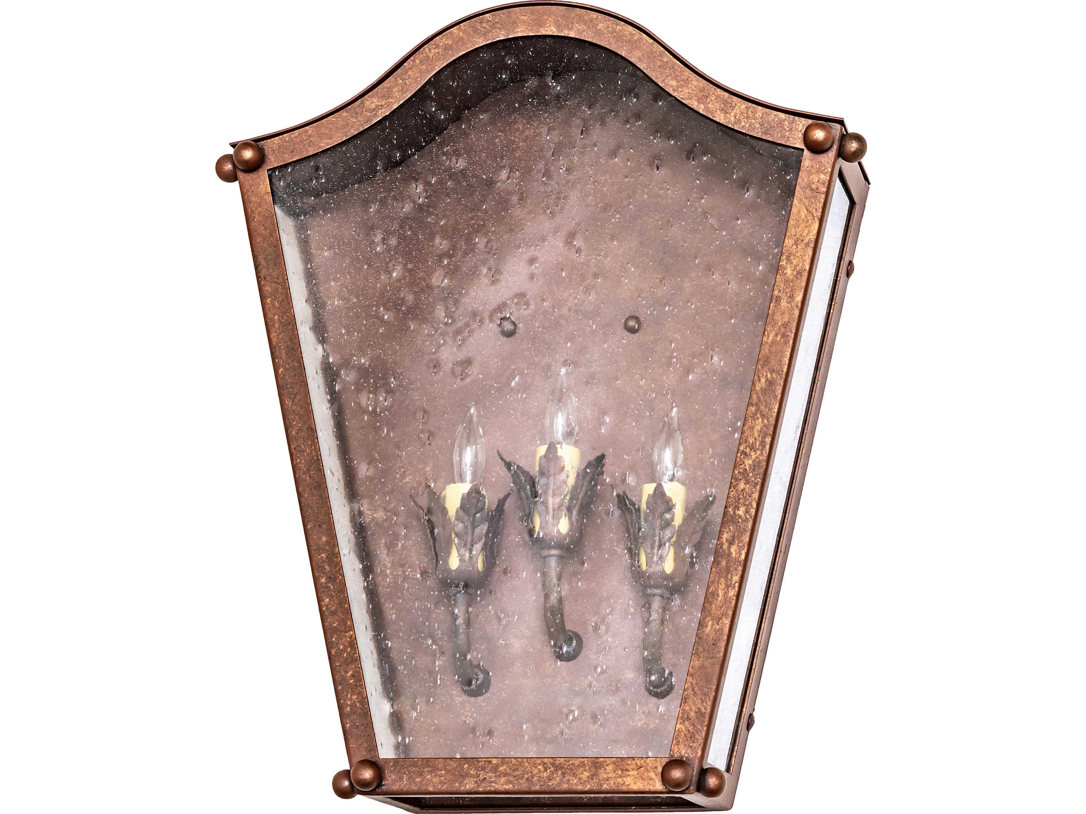 Meyda Austin 3-Light Clear Seeded Glass Bronze Traditional Wall Sconce