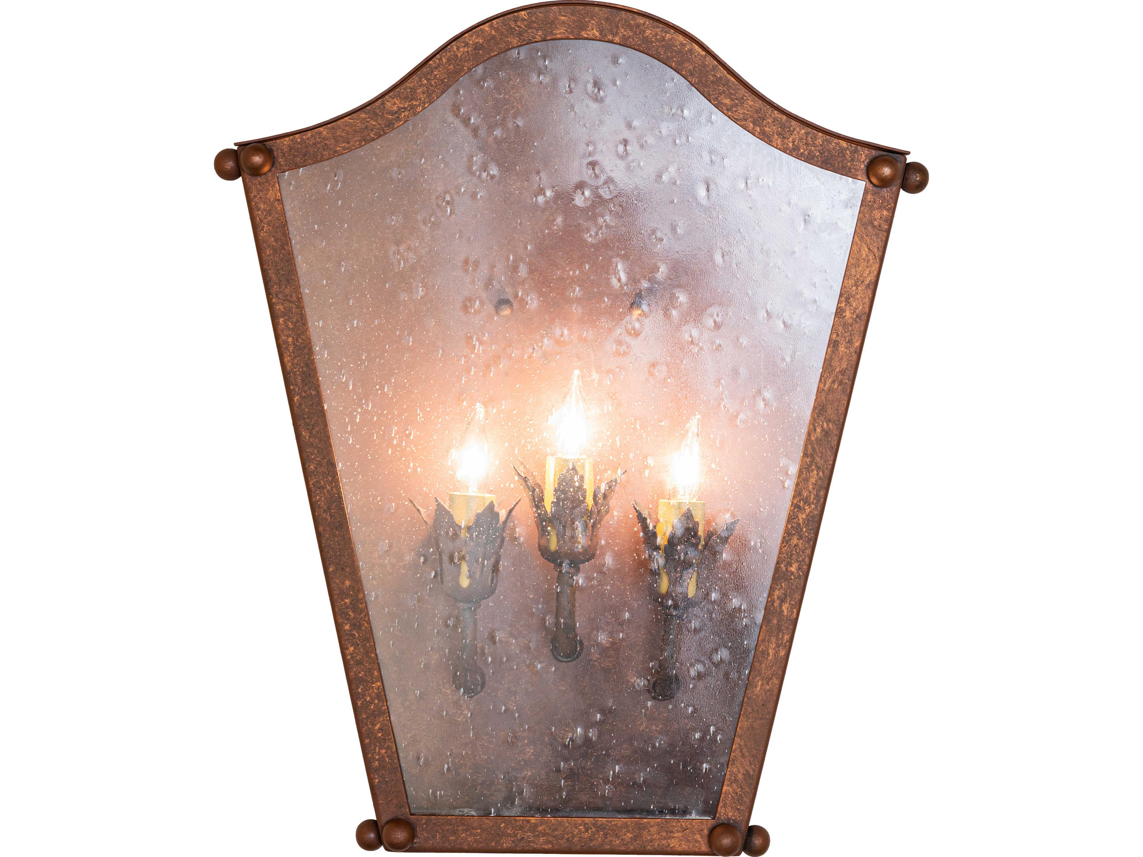 Meyda Austin 3-Light Clear Seeded Glass Bronze Traditional Wall Sconce