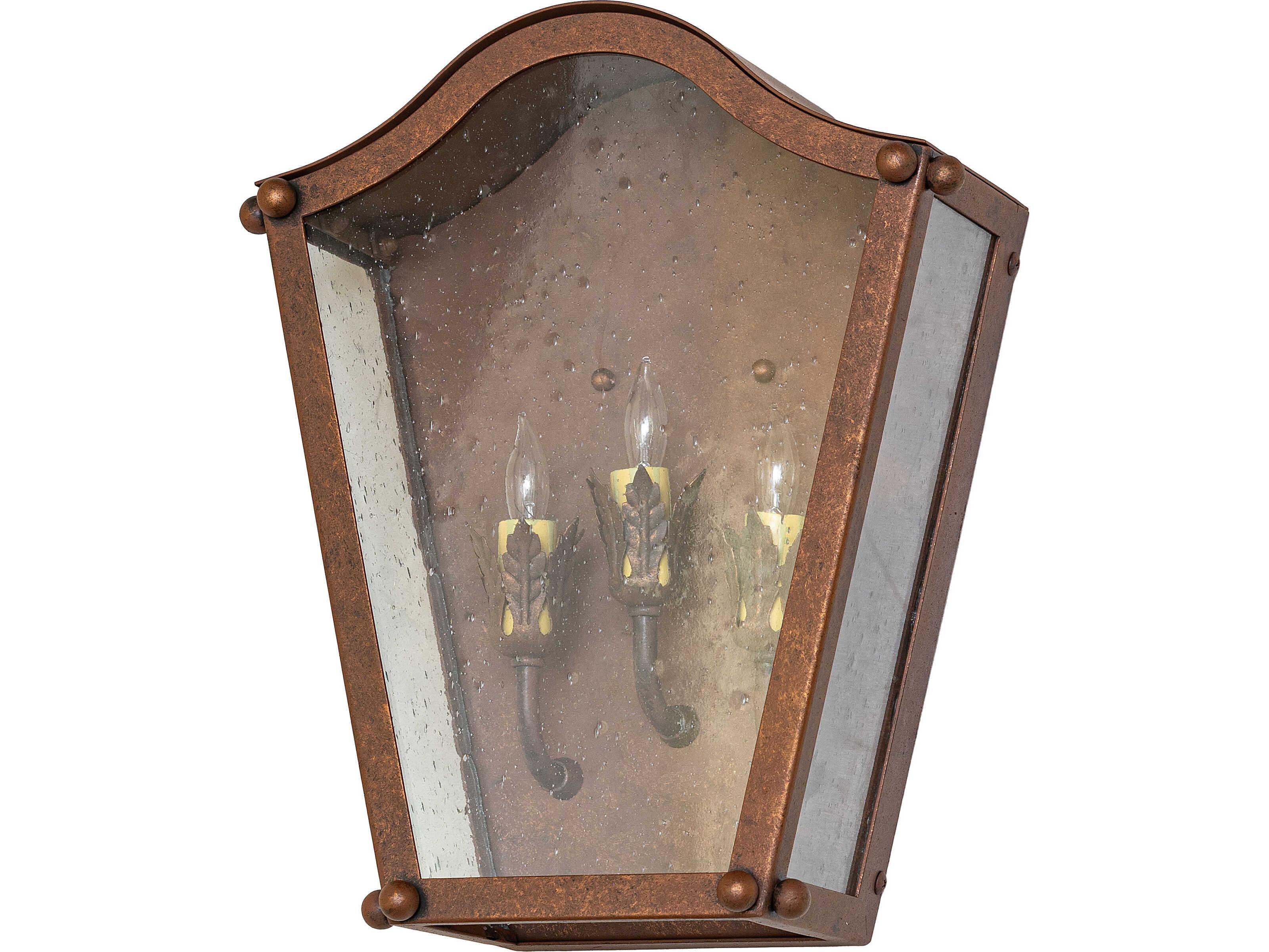 Meyda Austin 3-Light Clear Seeded Glass Bronze Traditional Wall Sconce