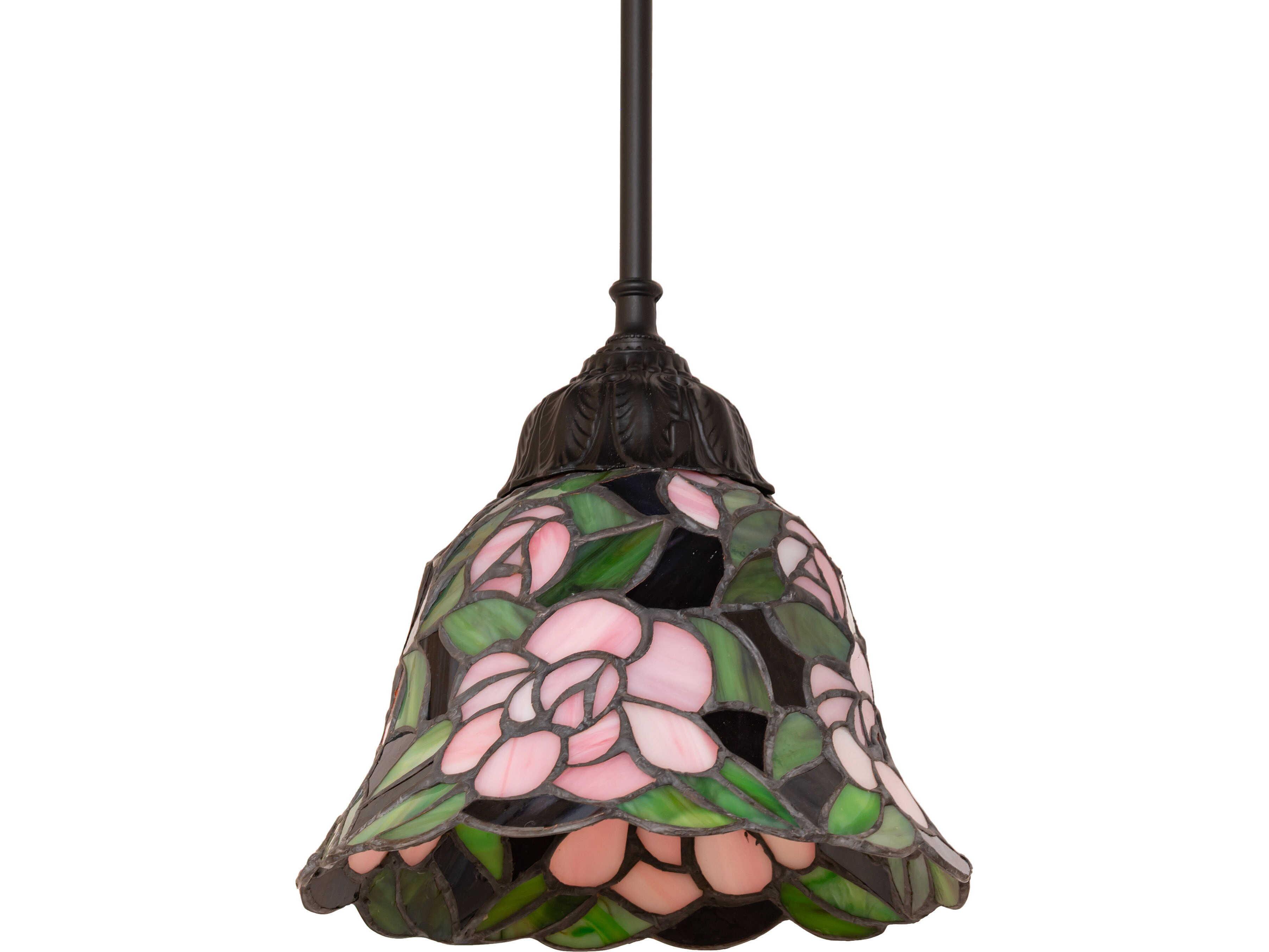 Meyda Begonia 1-Light Bronze Traditional Mini Pendant