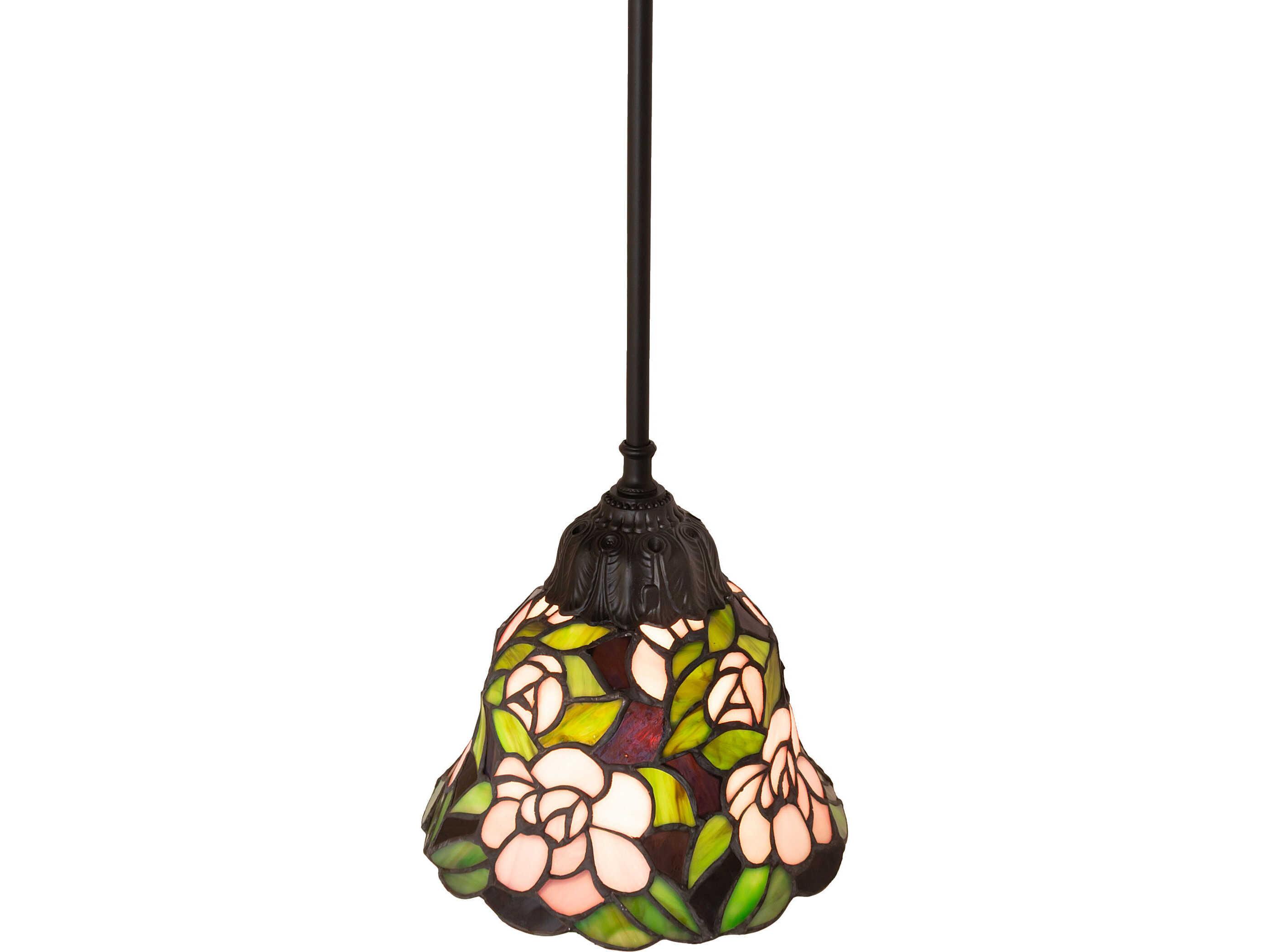 Meyda Begonia 1-Light Bronze Traditional Mini Pendant