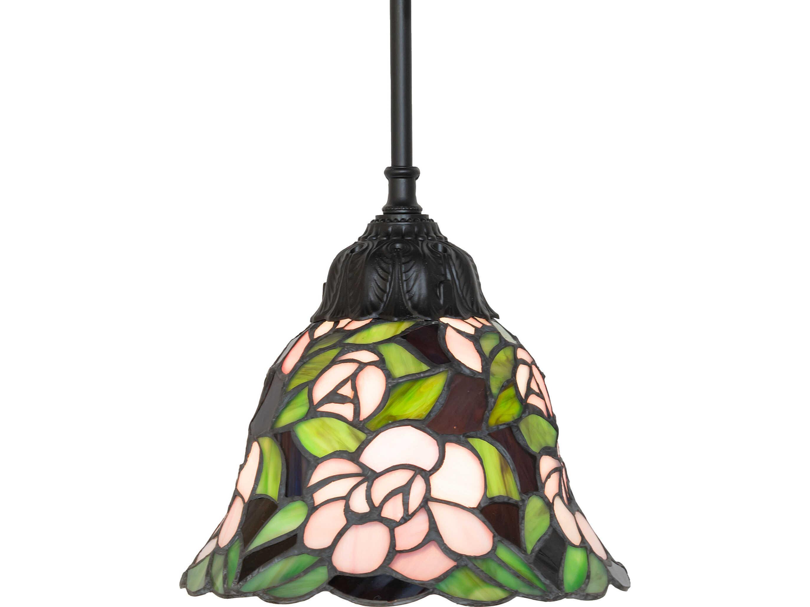 Meyda Begonia 1-Light Bronze Traditional Mini Pendant