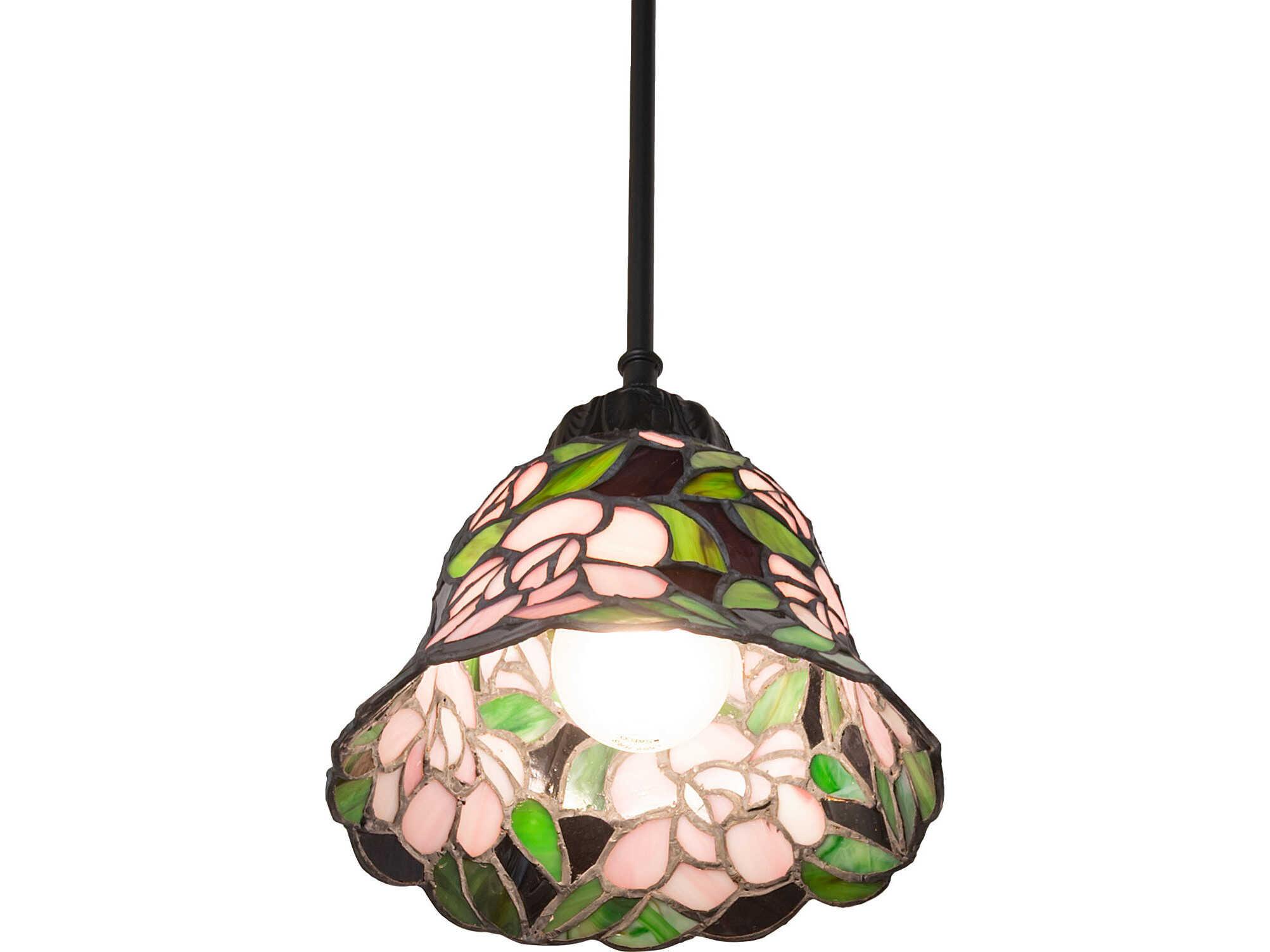 Meyda Begonia 1-Light Bronze Traditional Mini Pendant