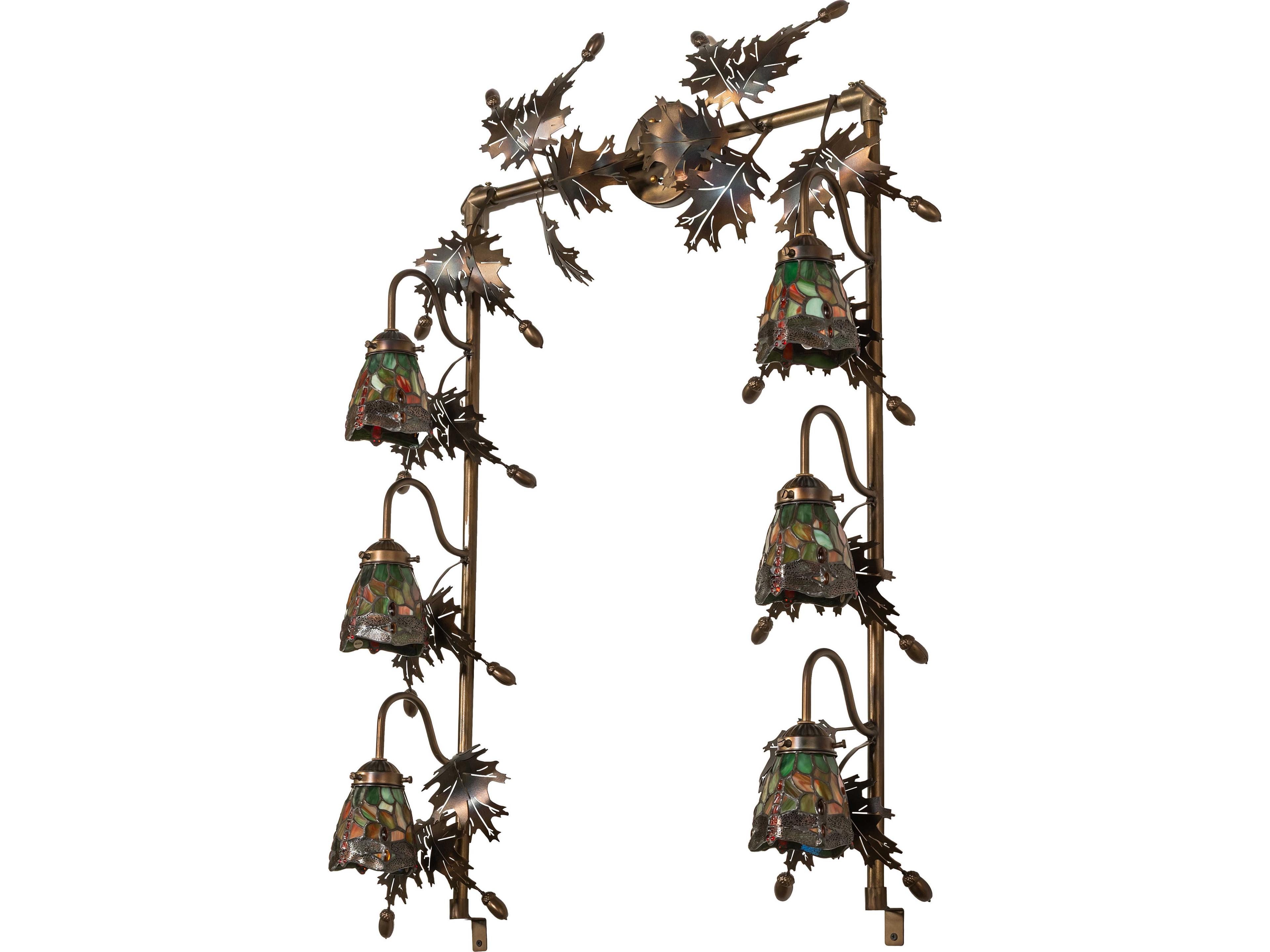 Meyda Tiffany Hanging Head Dragonfly 6-Light Bronze Traditional Vanity Light