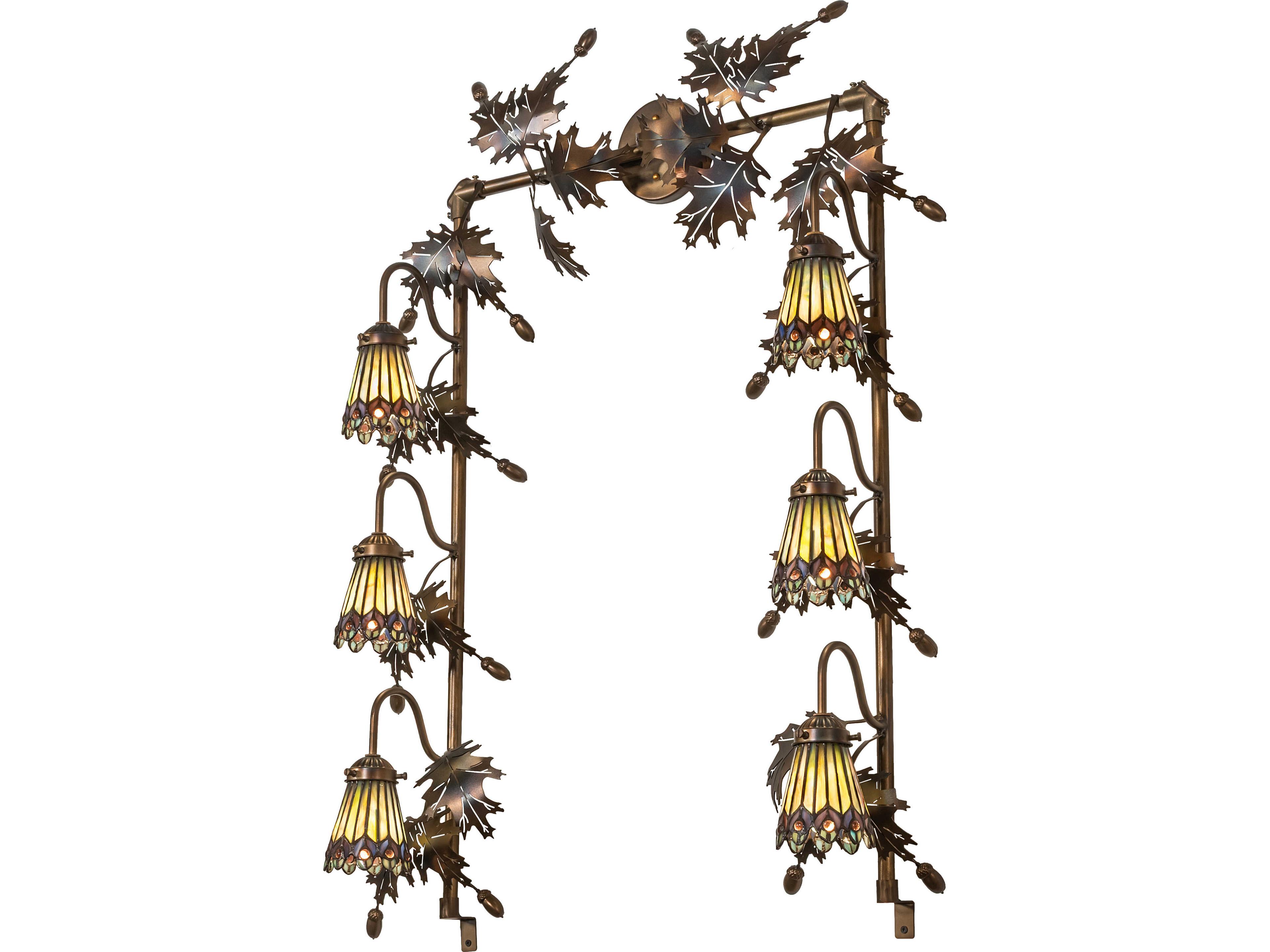 Meyda Tiffany Jeweled Peacock 6-Light Bronze Traditional Vanity Light