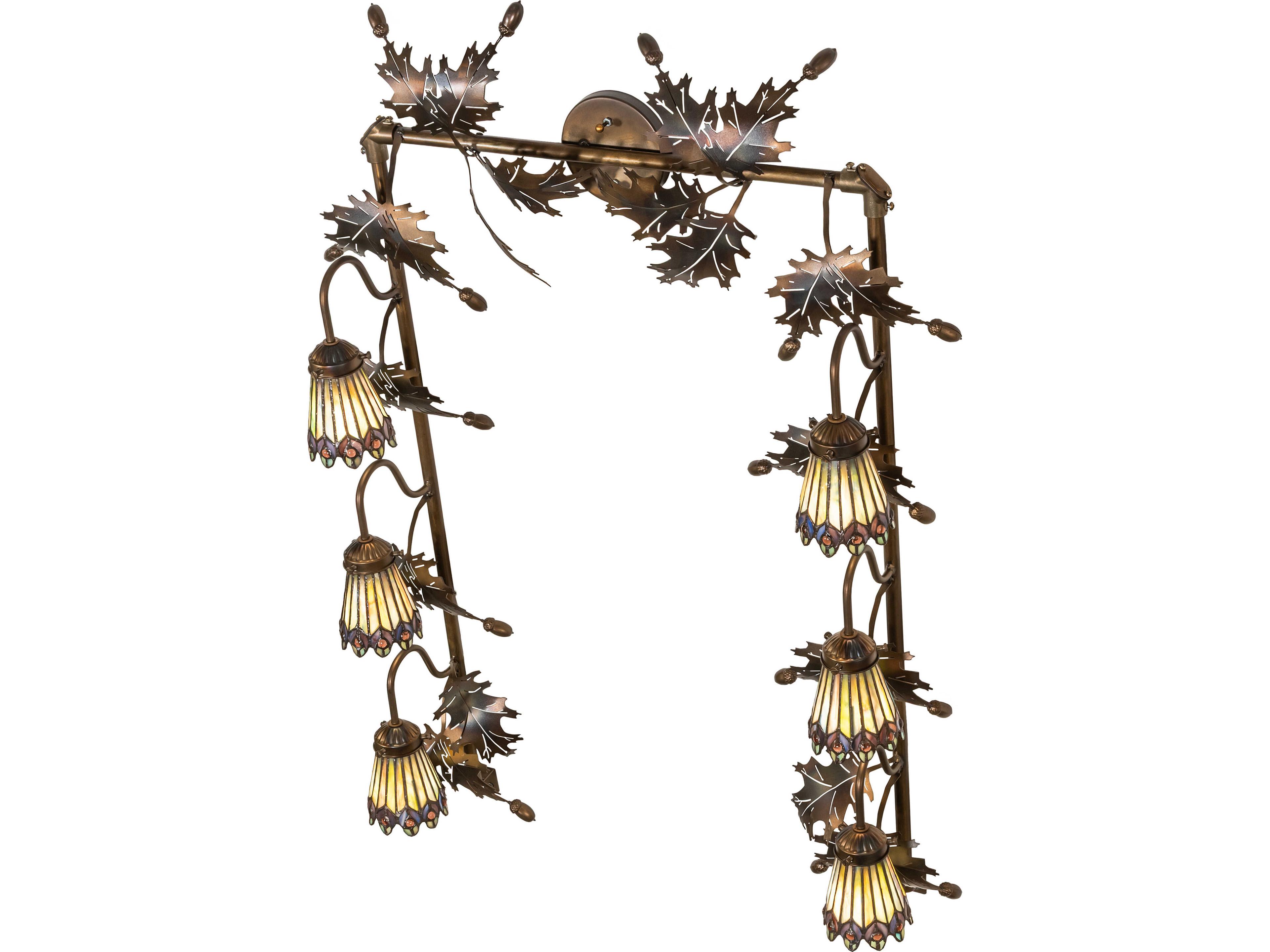 Meyda Tiffany Jeweled Peacock 6-Light Bronze Traditional Vanity Light