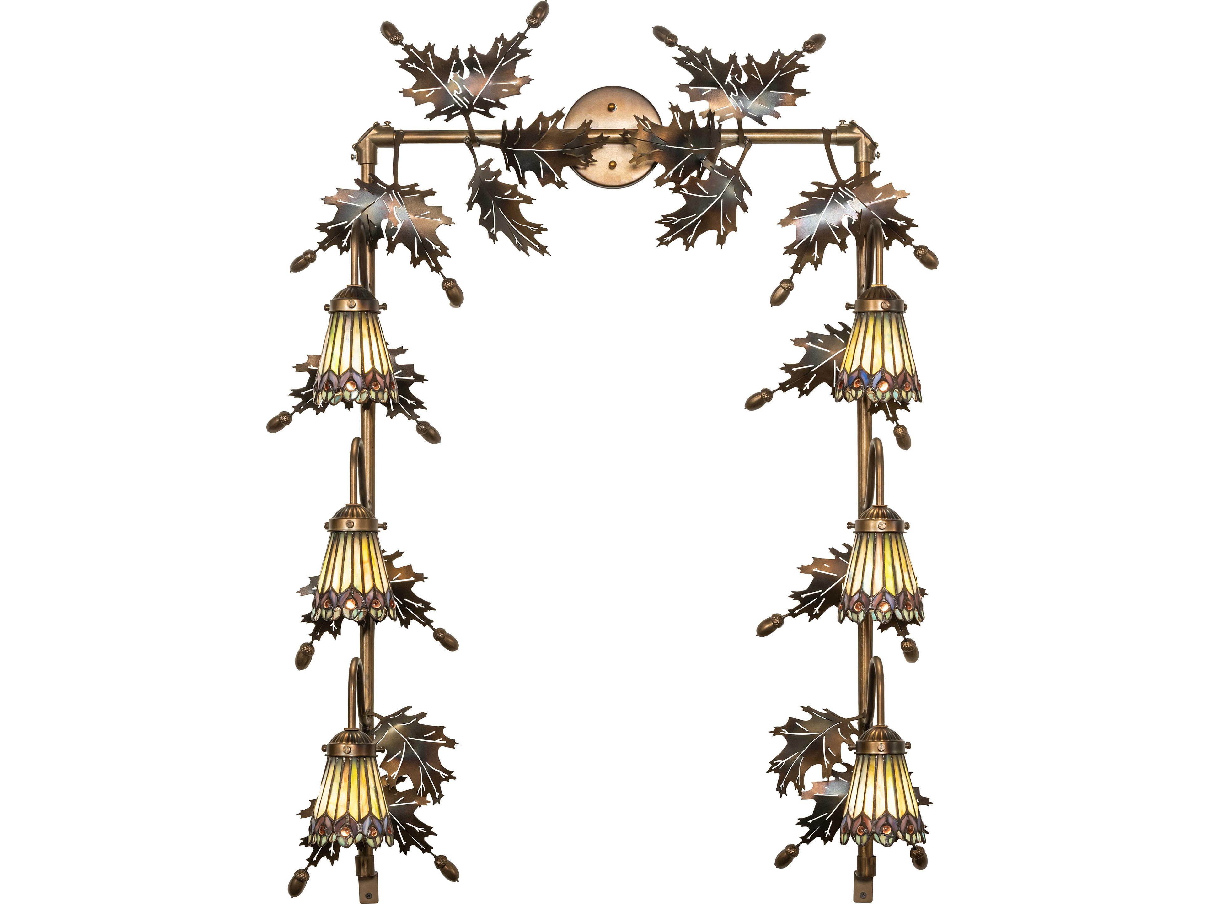 Meyda Tiffany Jeweled Peacock 6-Light Bronze Traditional Vanity Light