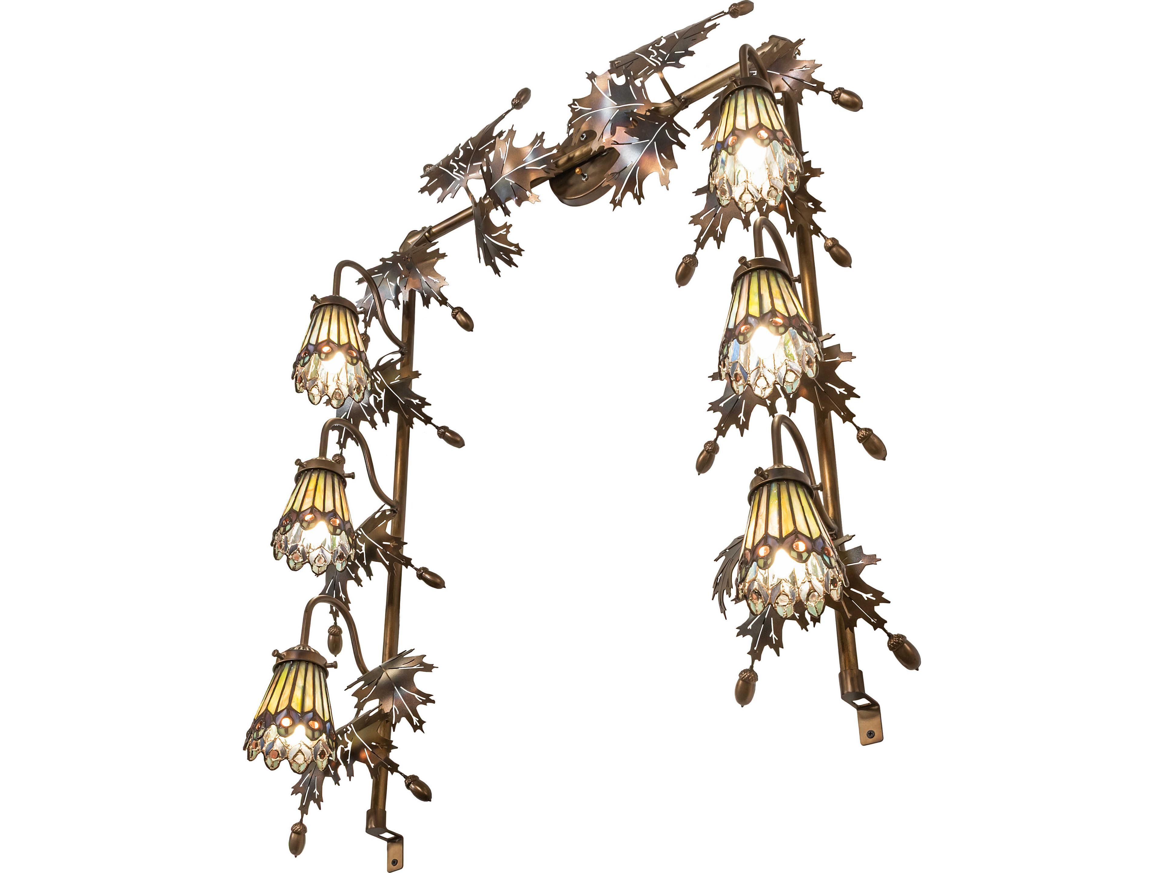 Meyda Tiffany Jeweled Peacock 6-Light Bronze Traditional Vanity Light
