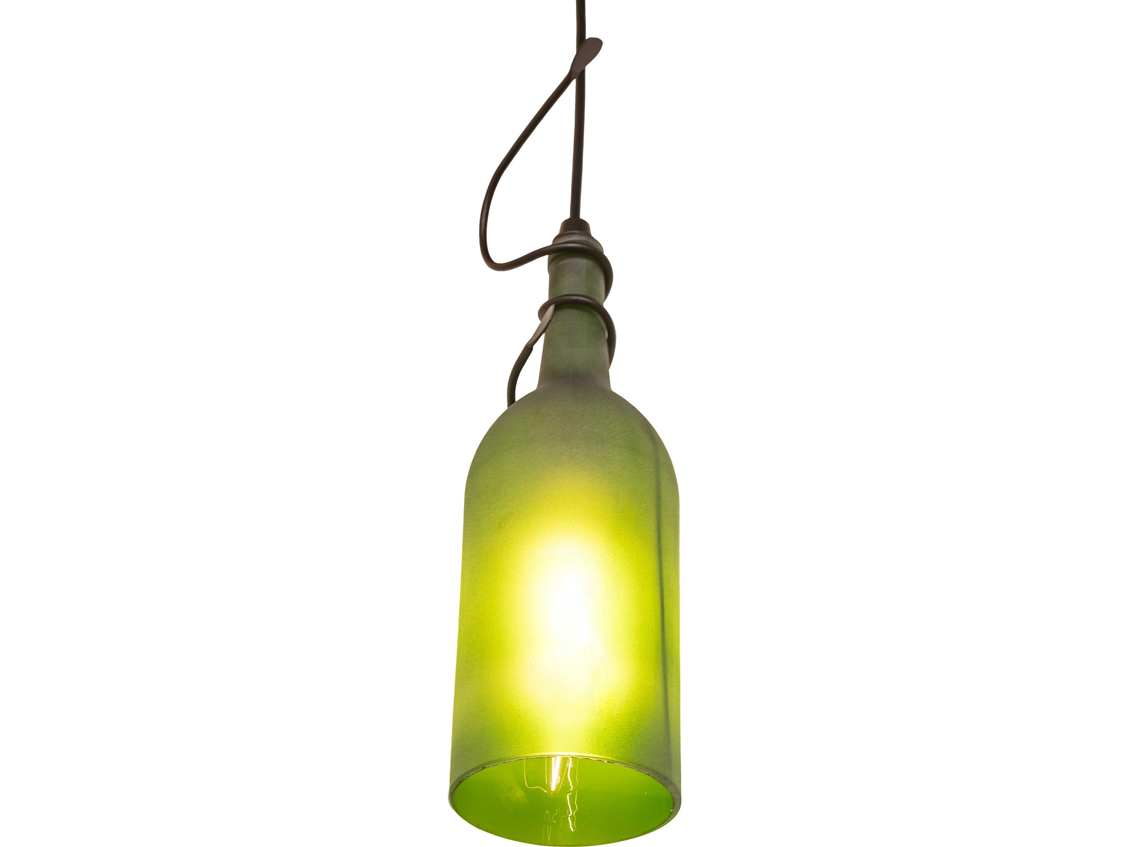 Meyda Tuscan Vineyard 1-Light Green Geometric Mini Pendant