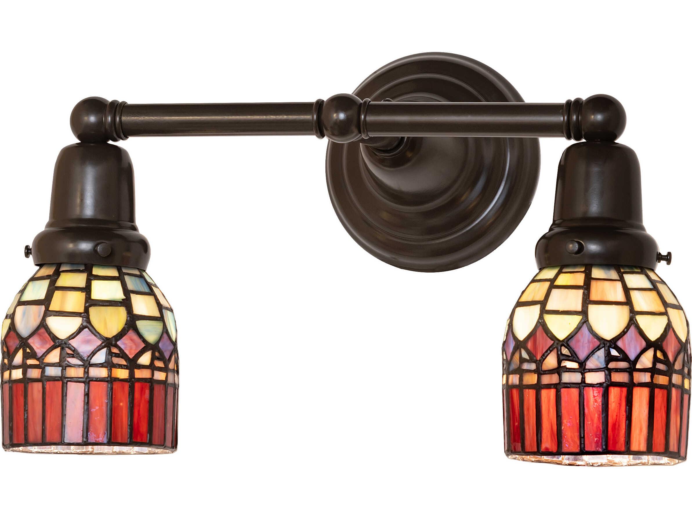 Meyda Tiffany Candice 2-Light Red Traditional Vanity Light