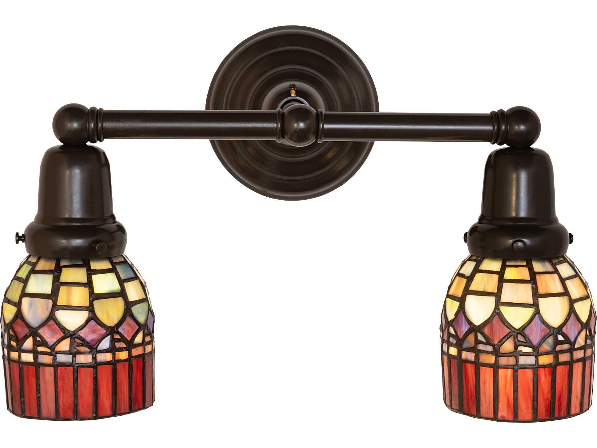 Meyda Tiffany Candice 2-Light Red Traditional Vanity Light