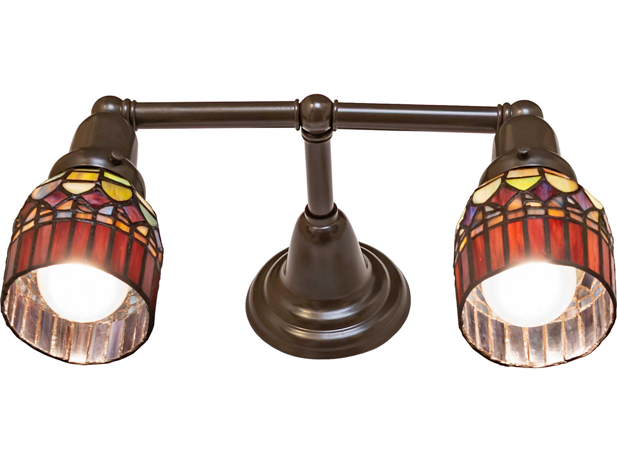 Meyda Tiffany Candice 2-Light Red Traditional Vanity Light