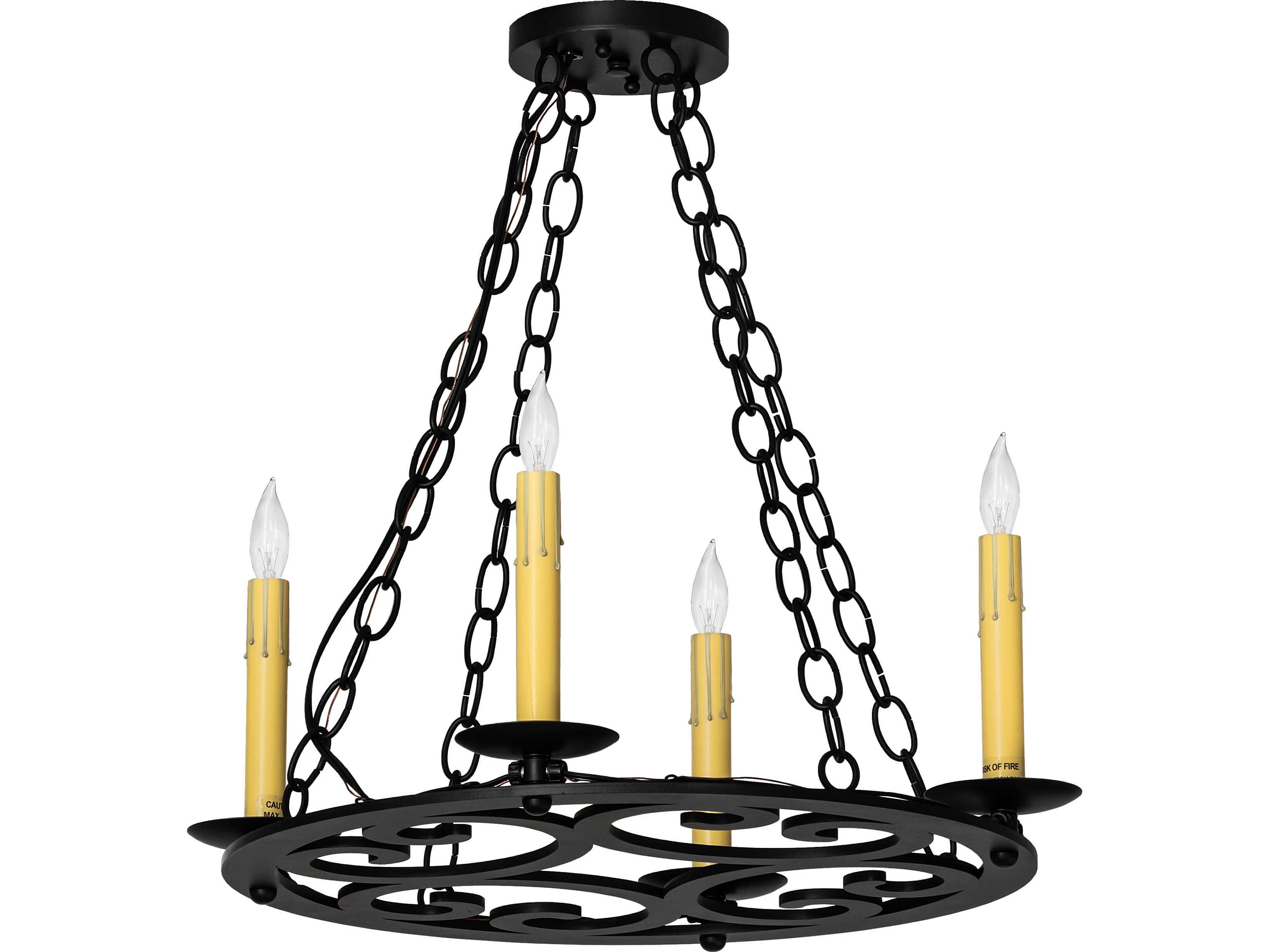Meyda Ashley 4-Light Blackwash Traditional Candelabra Chandelier