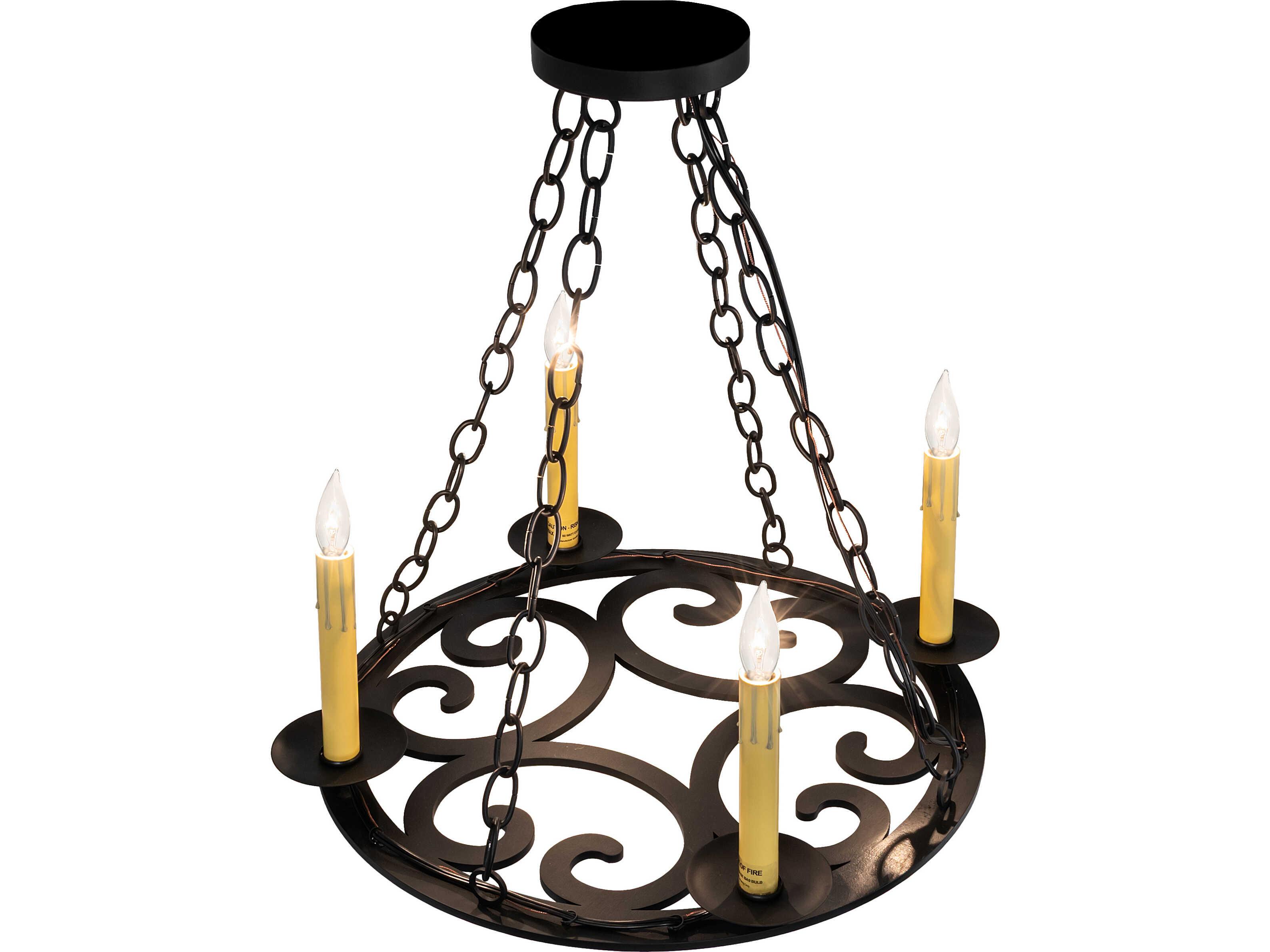 Meyda Ashley 4-Light Blackwash Traditional Candelabra Chandelier