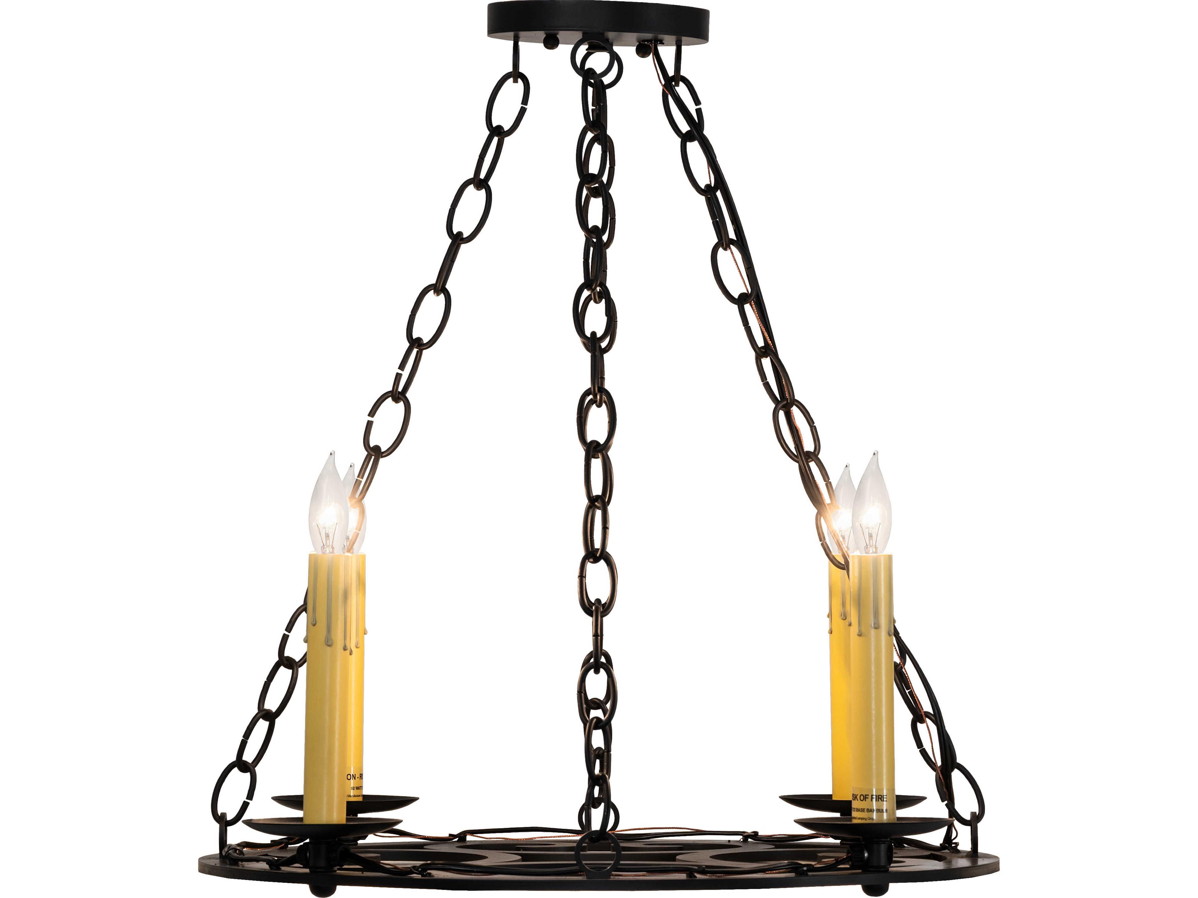 Meyda Ashley 4-Light Blackwash Traditional Candelabra Chandelier